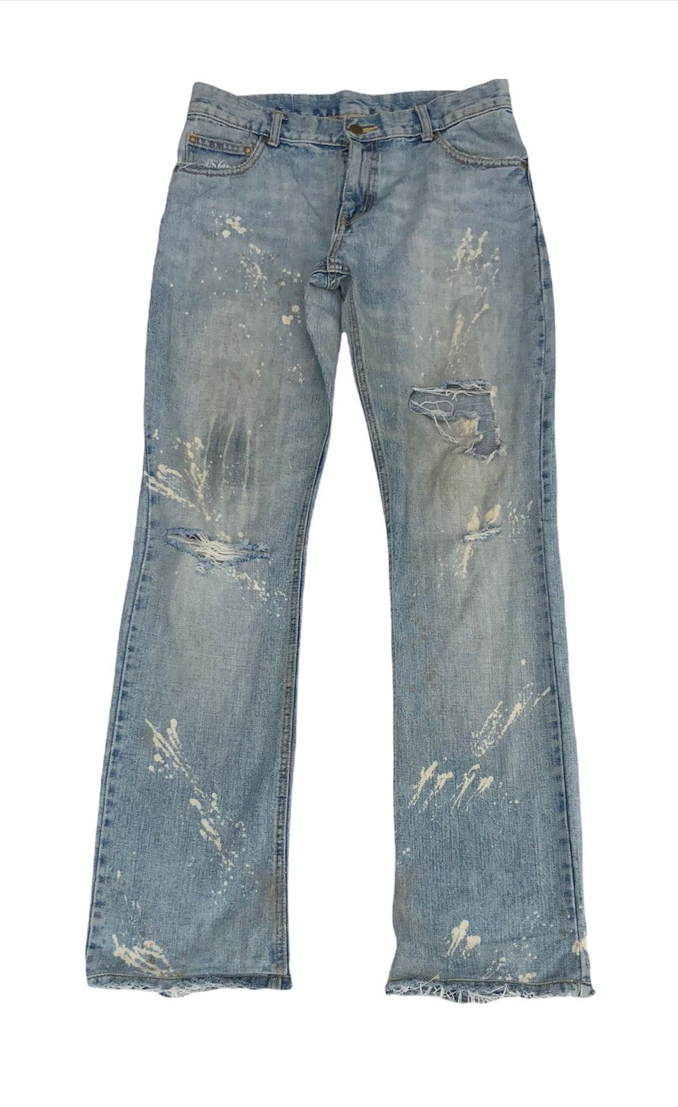 Japanese Melrose Bleached Distressed Flare Jeans