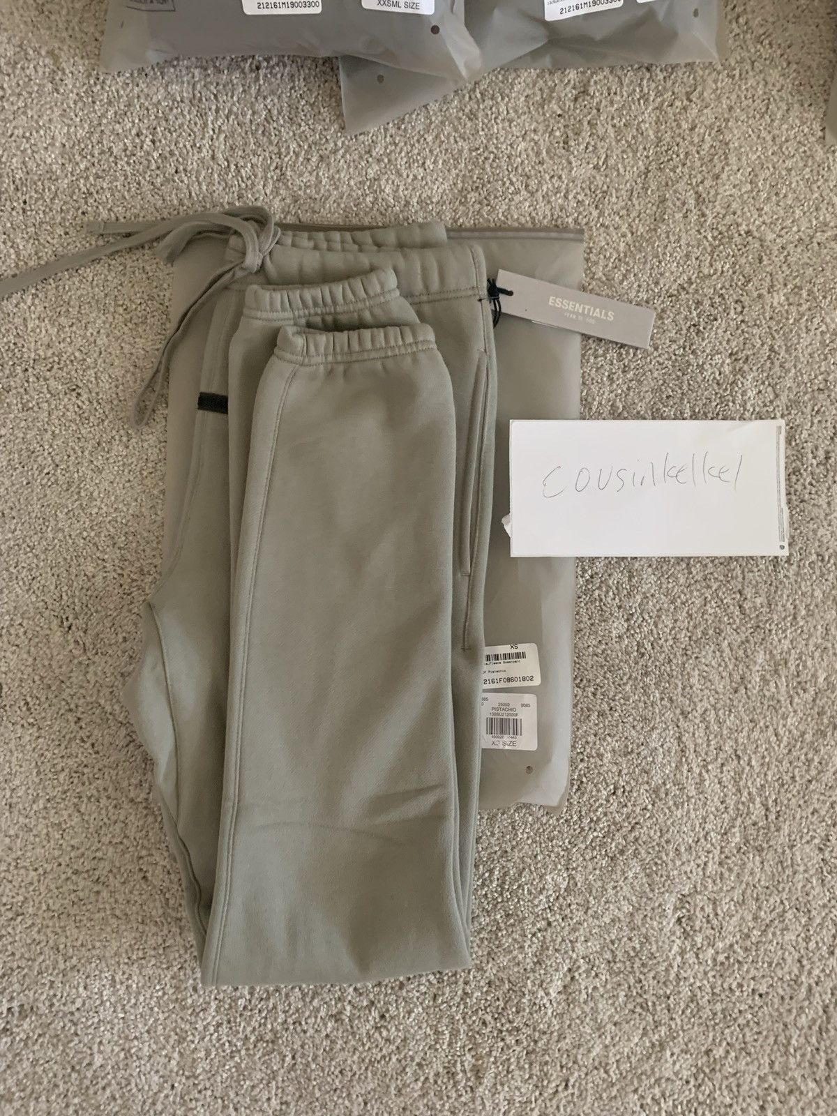 Fear of God FOG Essentials Sweatpants Pistachio Size XXS | Grailed