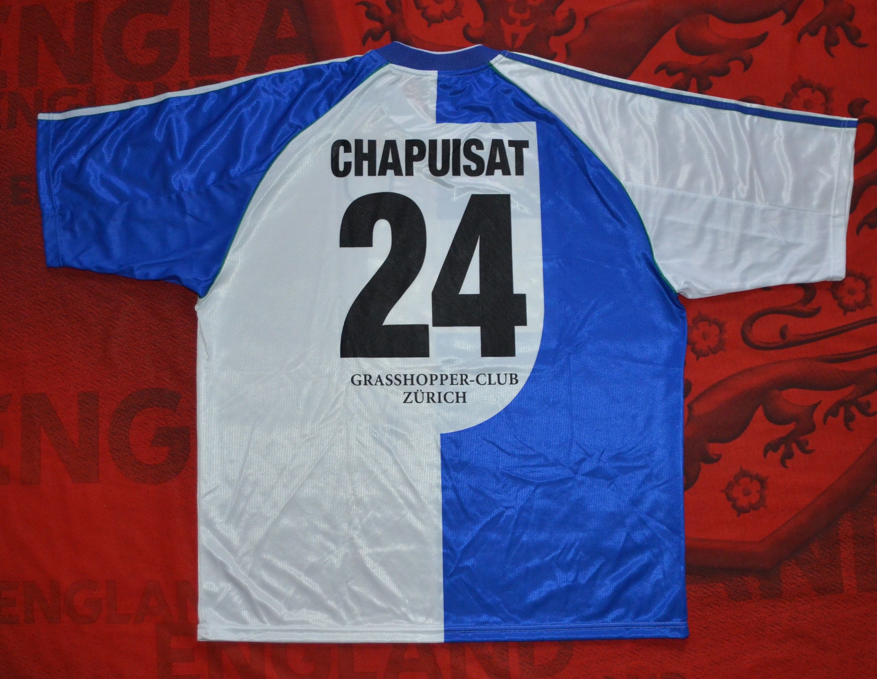 Adidas Chapuisat #24 Autographed Jersey Grasshopper Club Zürich Size US XL / EU 56 / 4 - 12 Thumbnail