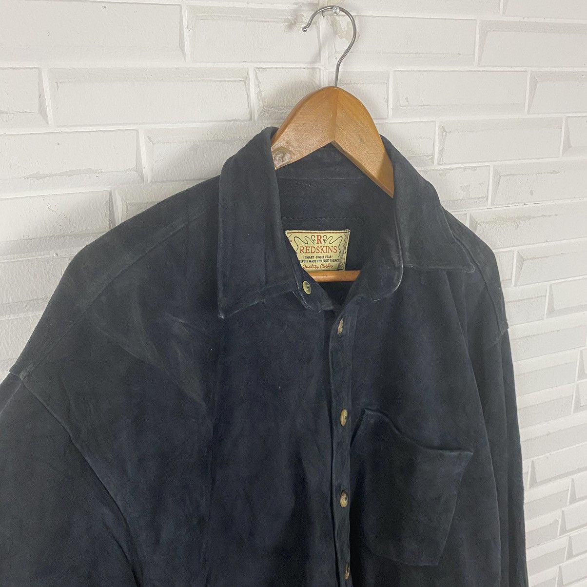 Japanese Brand REDSKINS SUEDE LEATHER BLACK JACKET Size US M / EU 48-50 / 2 - 6 Thumbnail