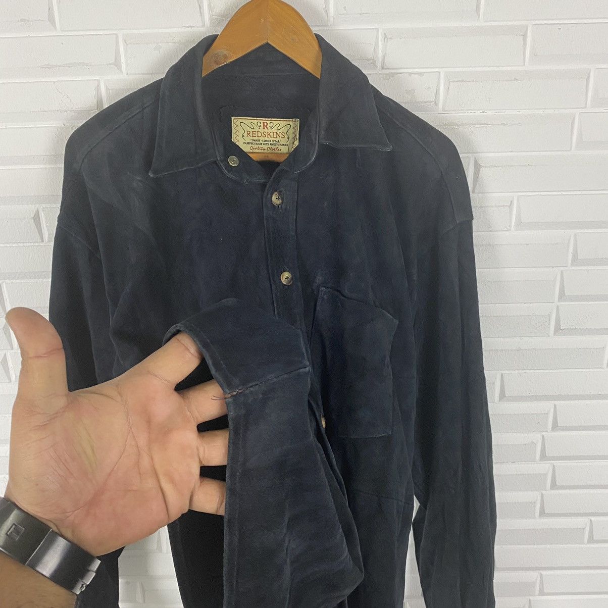 Japanese Brand REDSKINS SUEDE LEATHER BLACK JACKET Size US M / EU 48-50 / 2 - 9 Thumbnail