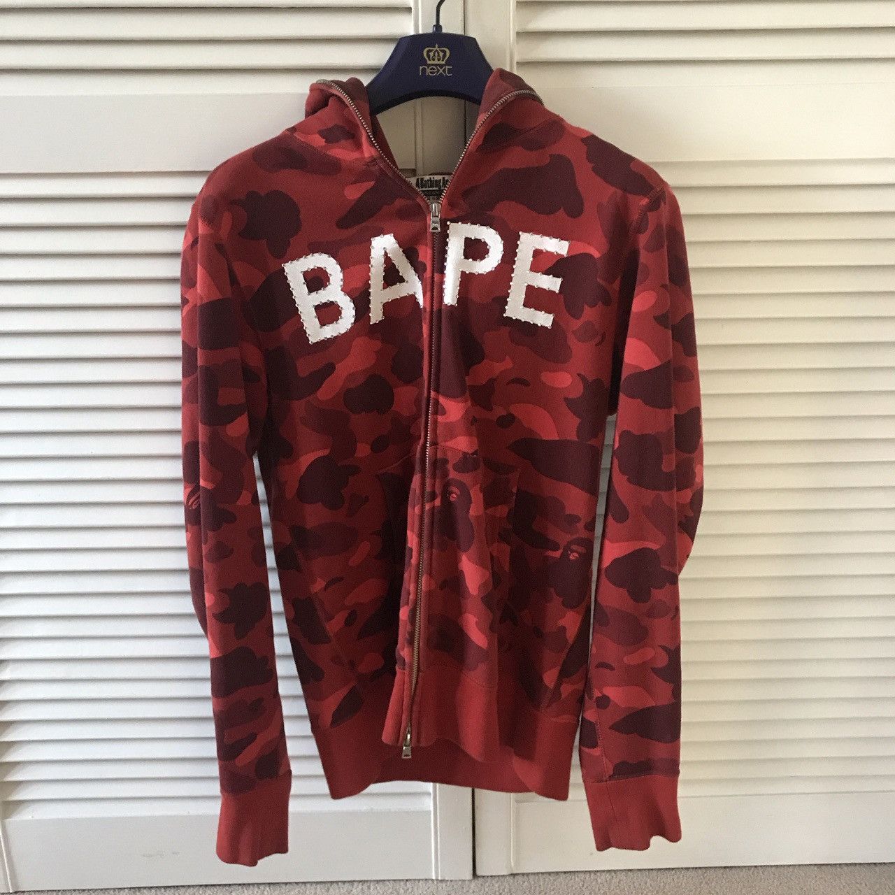 Bape x Swarovski Red Camo Zip Hoodie