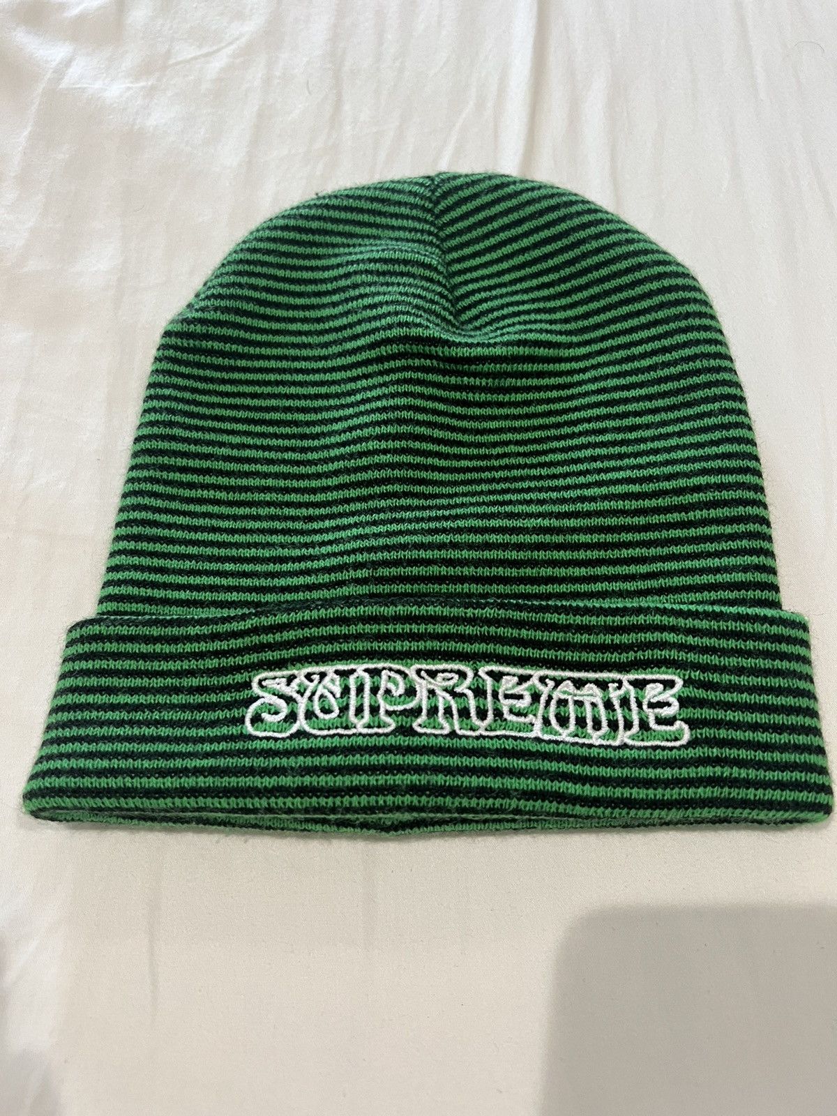 Supreme big stripe beanie shop