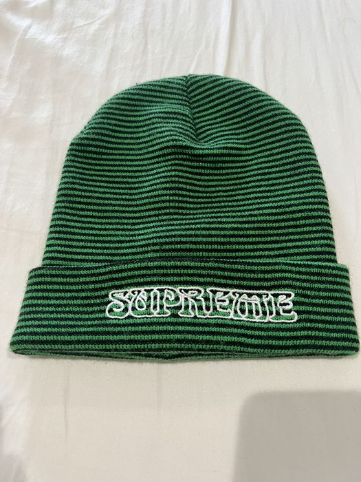 Supreme small outlet stripe beanie