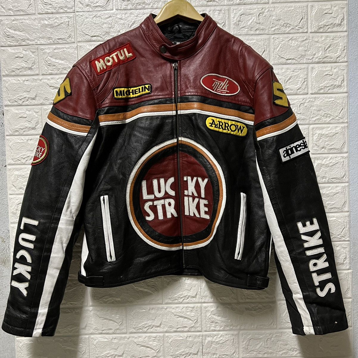 Vintage ‼️Final drop‼️Lucky Strike Black Red Leather Racing Jacket Size US M / EU 48-50 / 2 - 1 Thumbnail