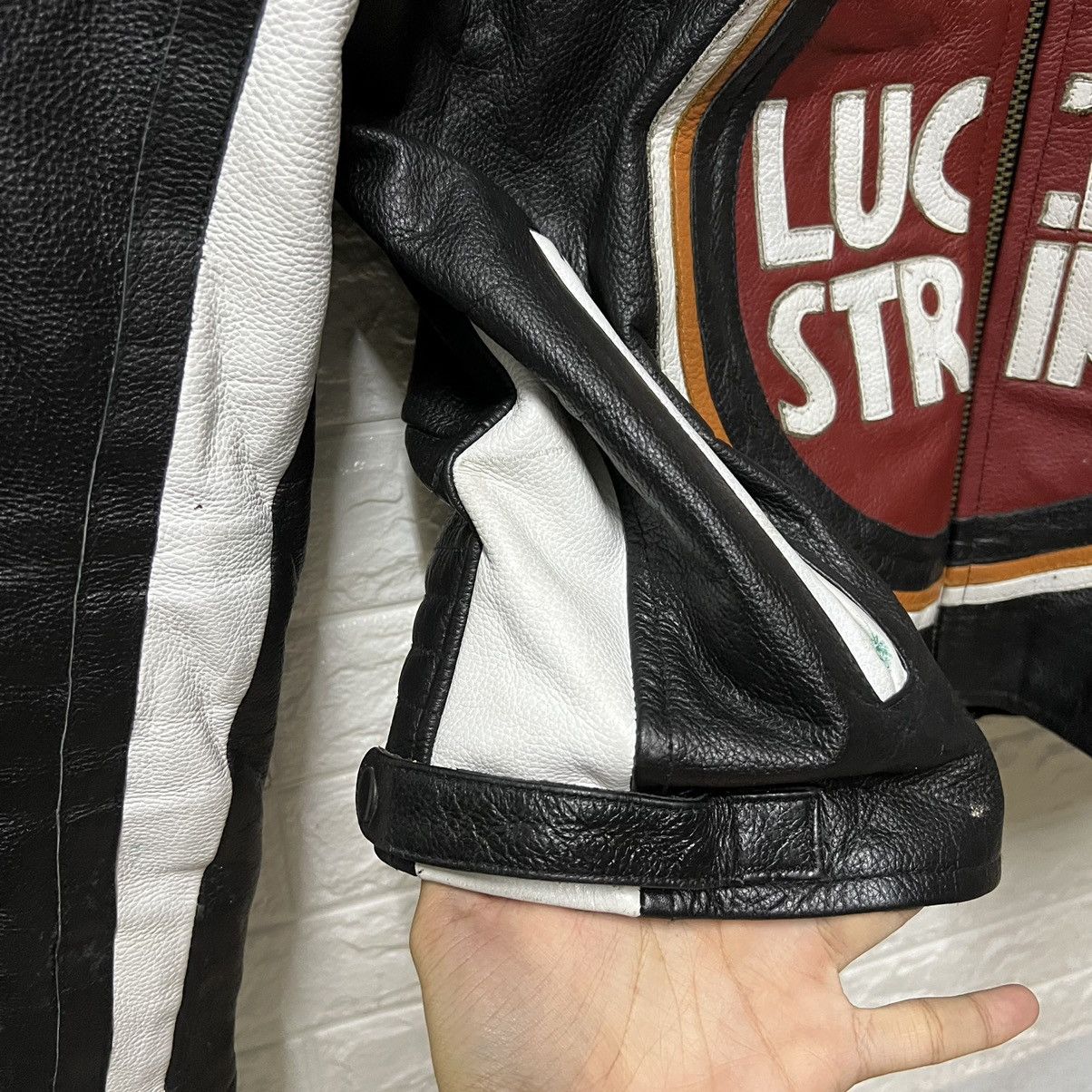 Vintage ‼️Final drop‼️Lucky Strike Black Red Leather Racing Jacket Size US M / EU 48-50 / 2 - 11 Thumbnail