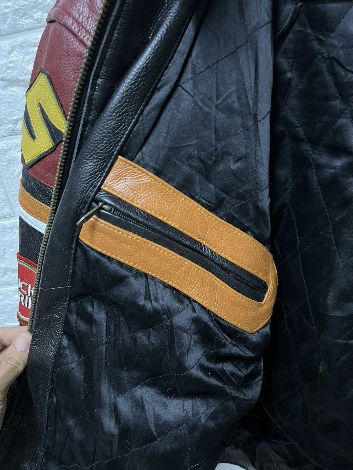 Vintage ‼️Final drop‼️Lucky Strike Black Red Leather Racing Jacket Size US M / EU 48-50 / 2 - 15 Thumbnail