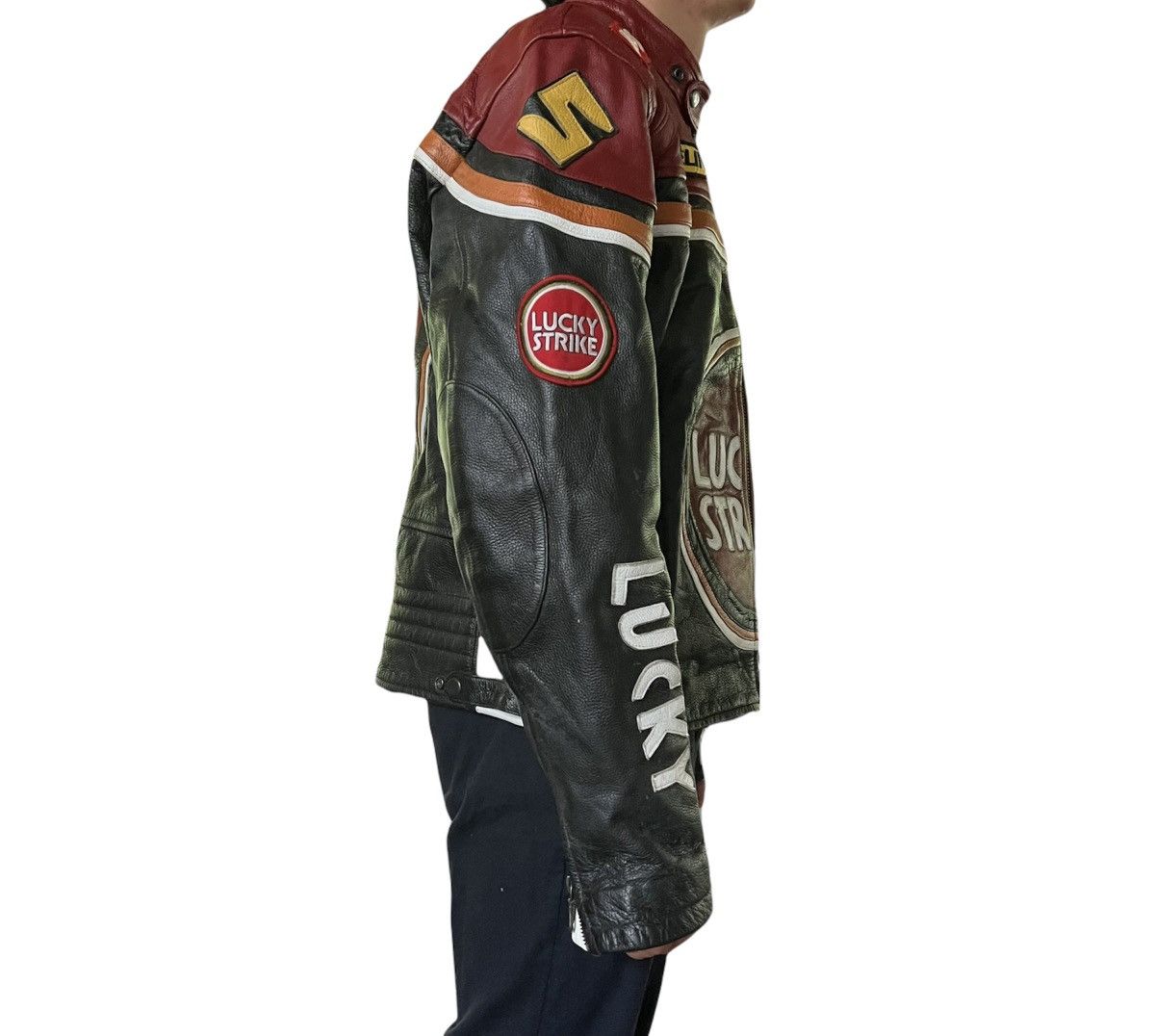 Vintage ‼️Final drop‼️Lucky Strike Black Red Leather Racing Jacket Size US M / EU 48-50 / 2 - 4 Thumbnail