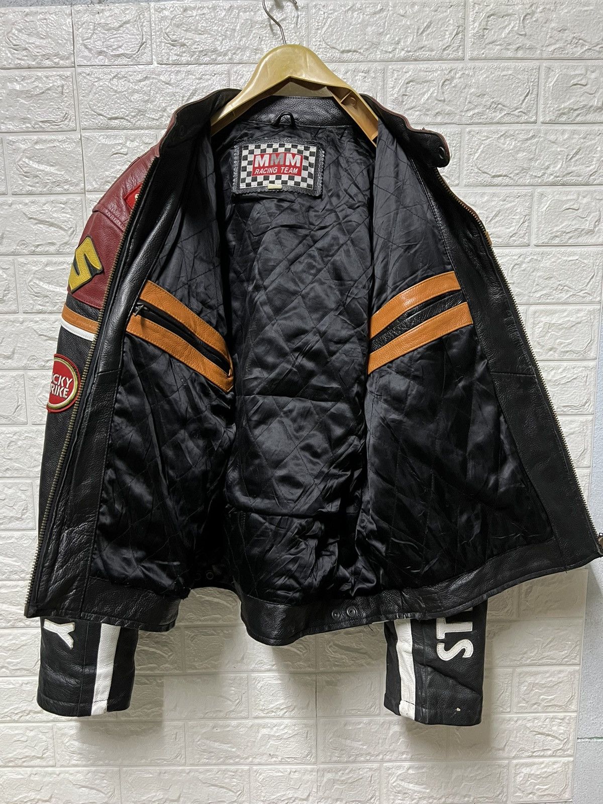 Vintage ‼️Final drop‼️Lucky Strike Black Red Leather Racing Jacket Size US M / EU 48-50 / 2 - 14 Thumbnail