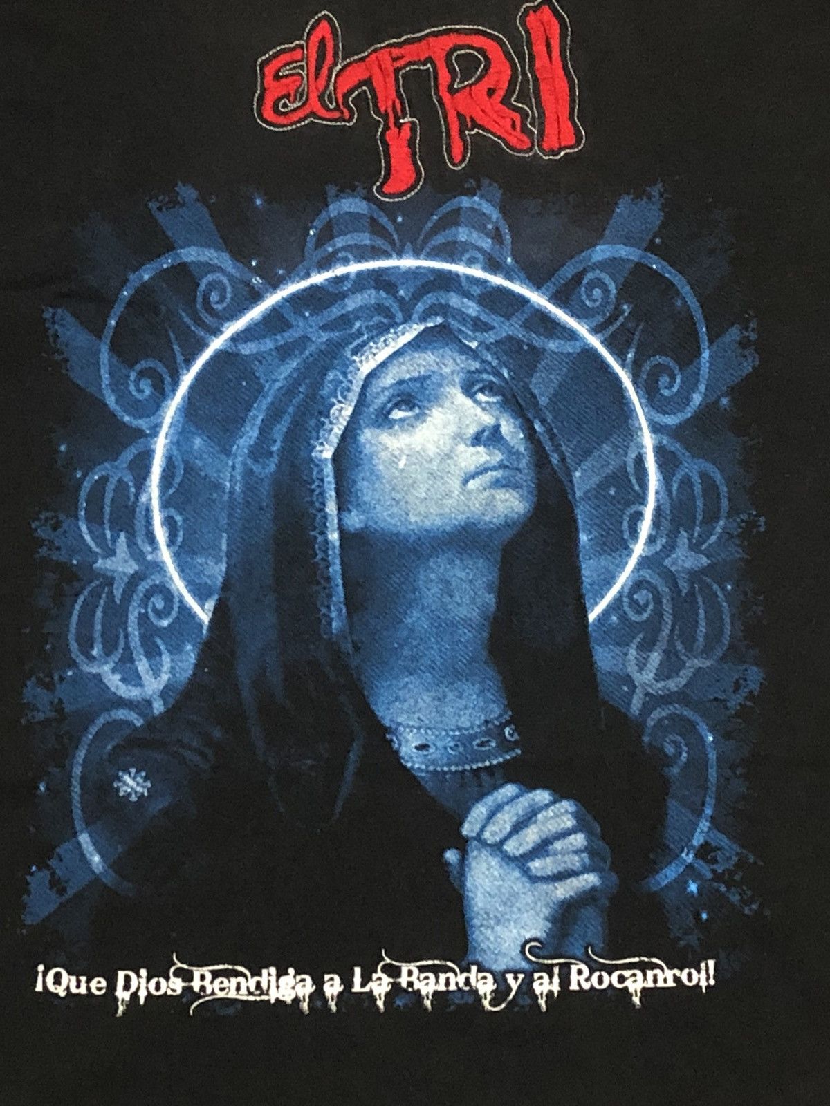 AAA Rare Vintage El Tri Virgin Mary Black Tee Shirt Size Large Size US L / EU 52-54 / 3 - 2 Thumbnail