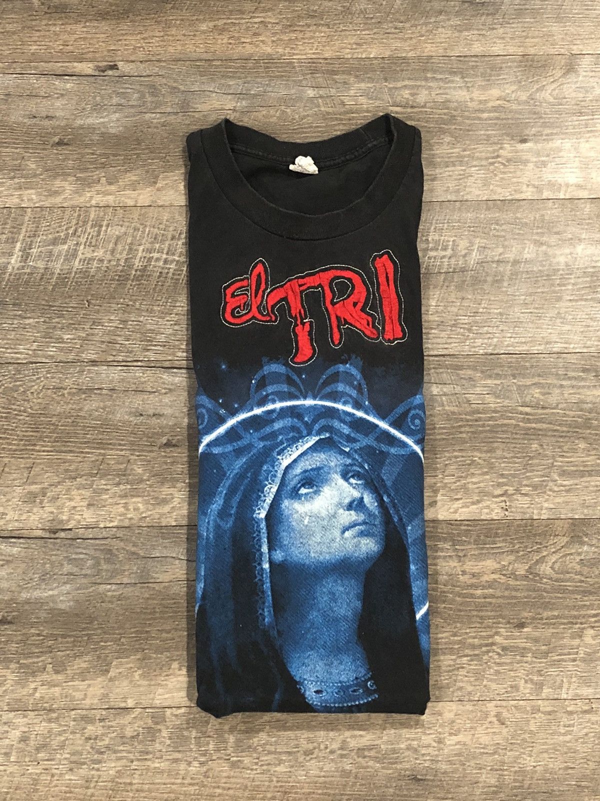 AAA Rare Vintage El Tri Virgin Mary Black Tee Shirt Size Large Size US L / EU 52-54 / 3 - 8 Thumbnail