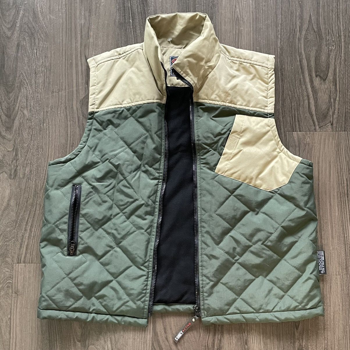 Vintage Quilted Hunting Vest Green Tan Camo Forest Size US L / EU 52-54 / 3 - 1 Thumbnail