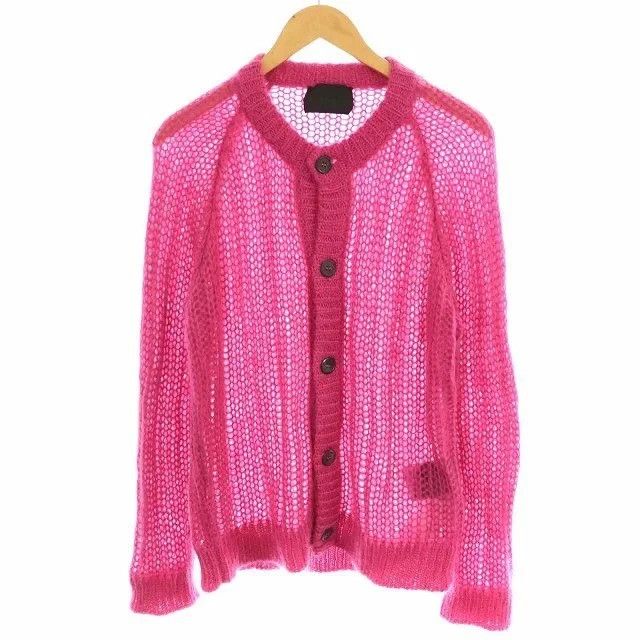 Prada RARE Prada Open Knit Mohair Cardigan in Pink Size US L / EU 52-54 / 3 - 6 Thumbnail