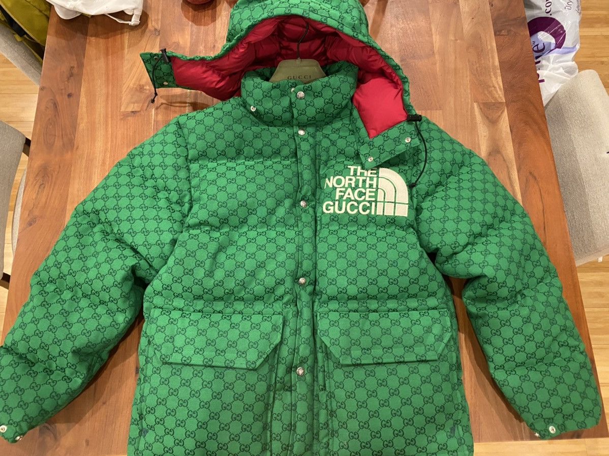 Gucci X The North Face Down Vest in Green