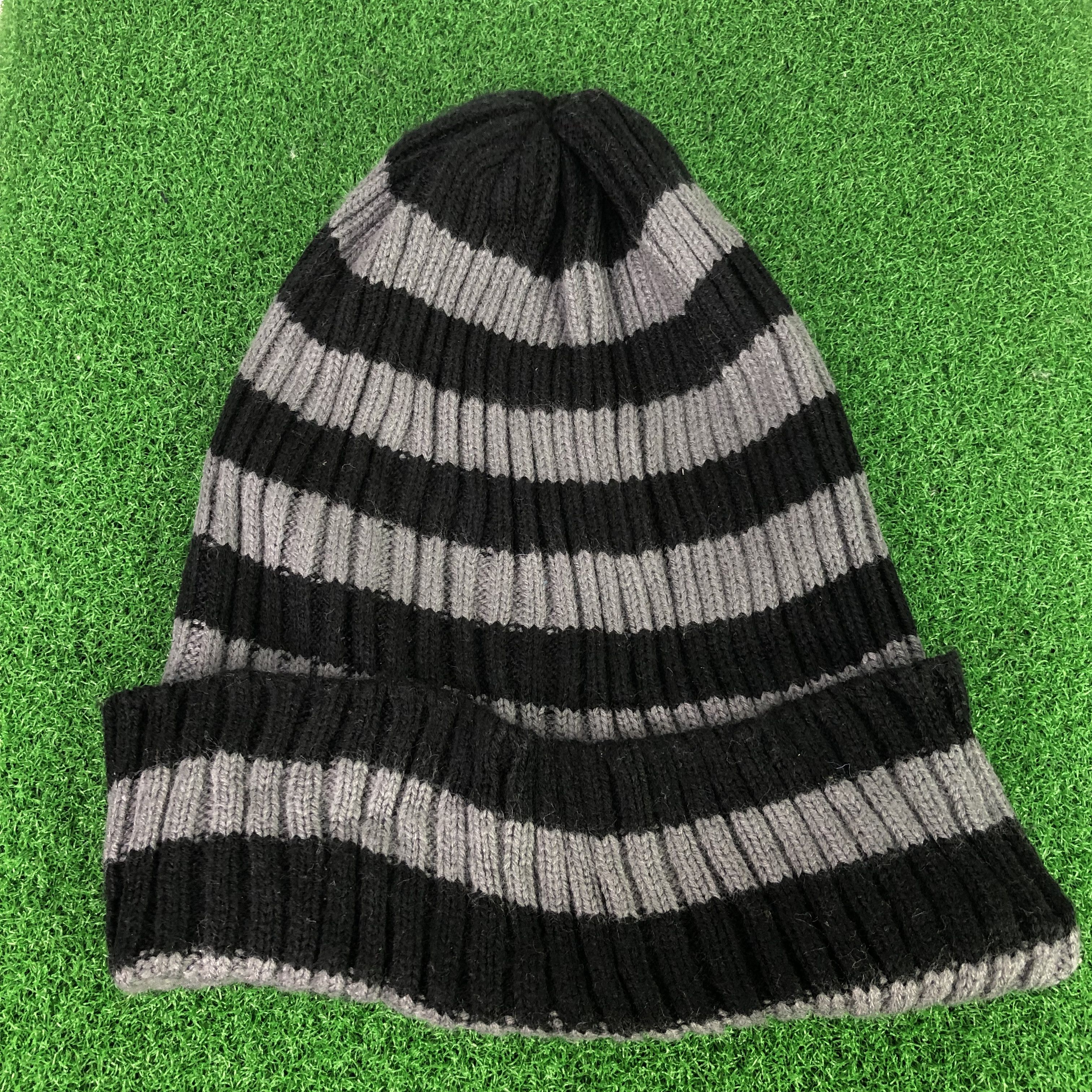 Japanese Brand Japanese Striped Beanie Hat Size ONE SIZE - 6 Thumbnail