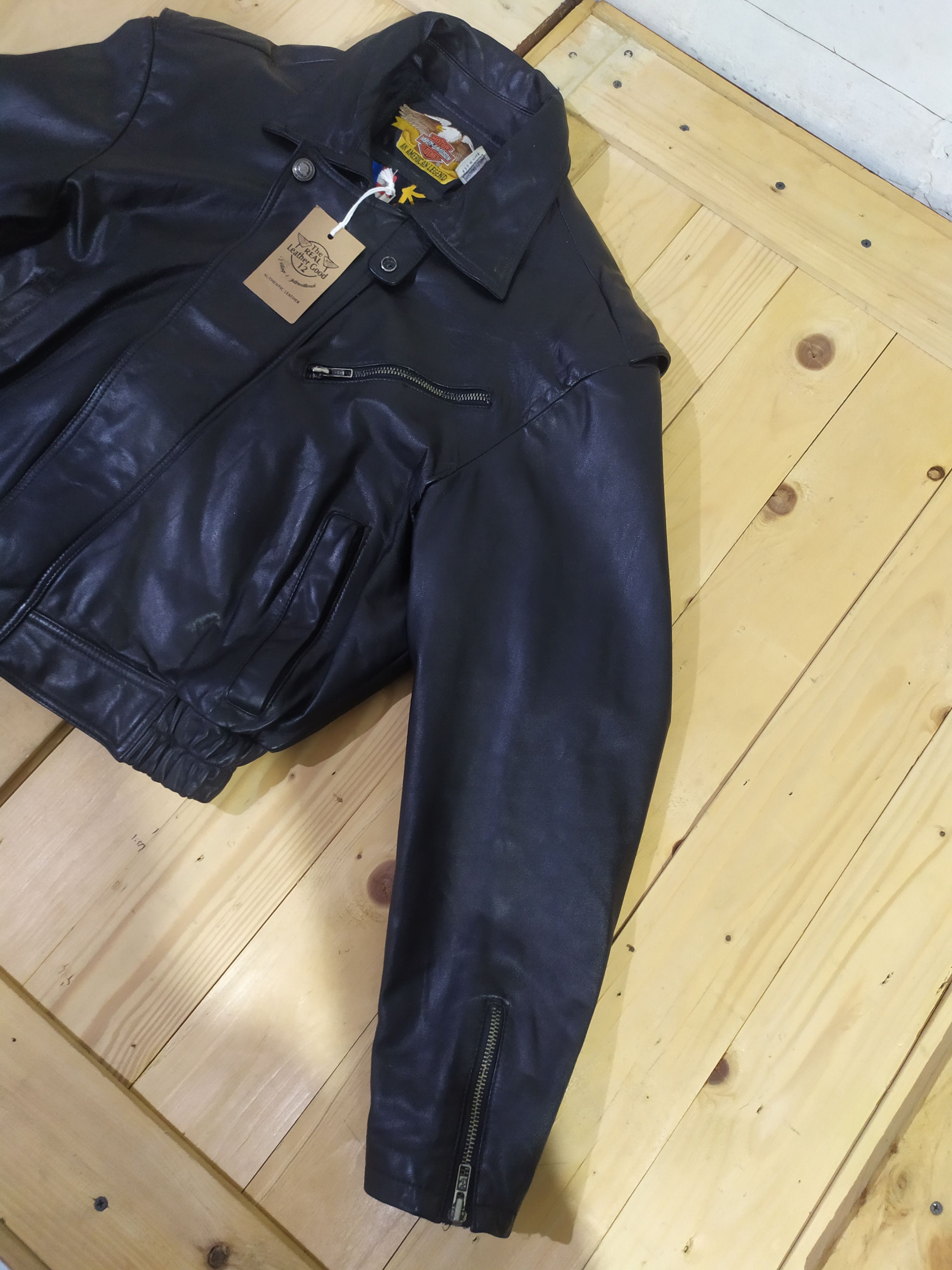 Harley Davidson VTG 80'S HARLEY DAVIDSON LEATHER FULL EMBROIDERY JACKET Size US M / EU 48-50 / 2 - 16 Thumbnail