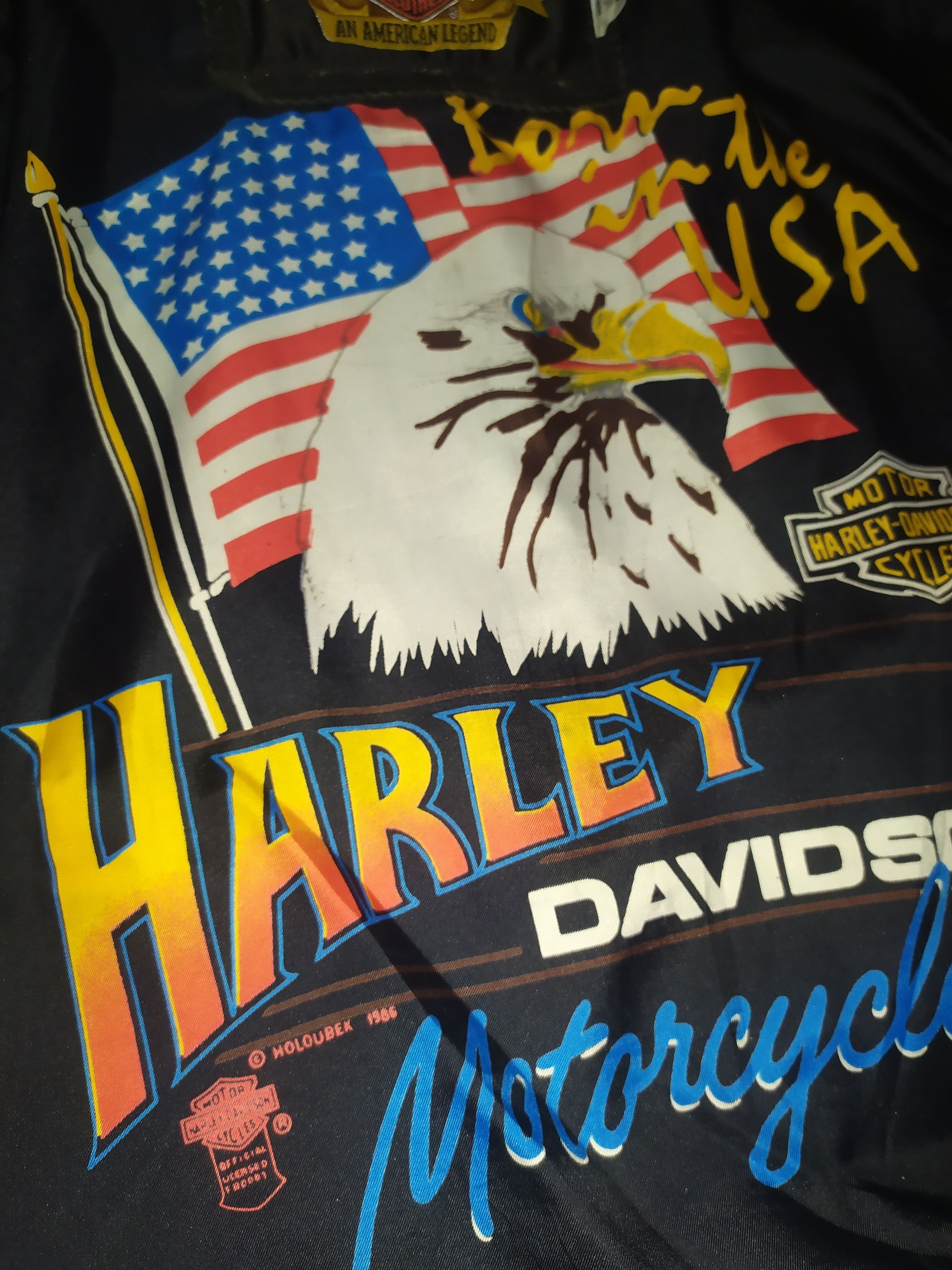 Harley Davidson VTG 80'S HARLEY DAVIDSON LEATHER FULL EMBROIDERY JACKET Size US M / EU 48-50 / 2 - 3 Thumbnail
