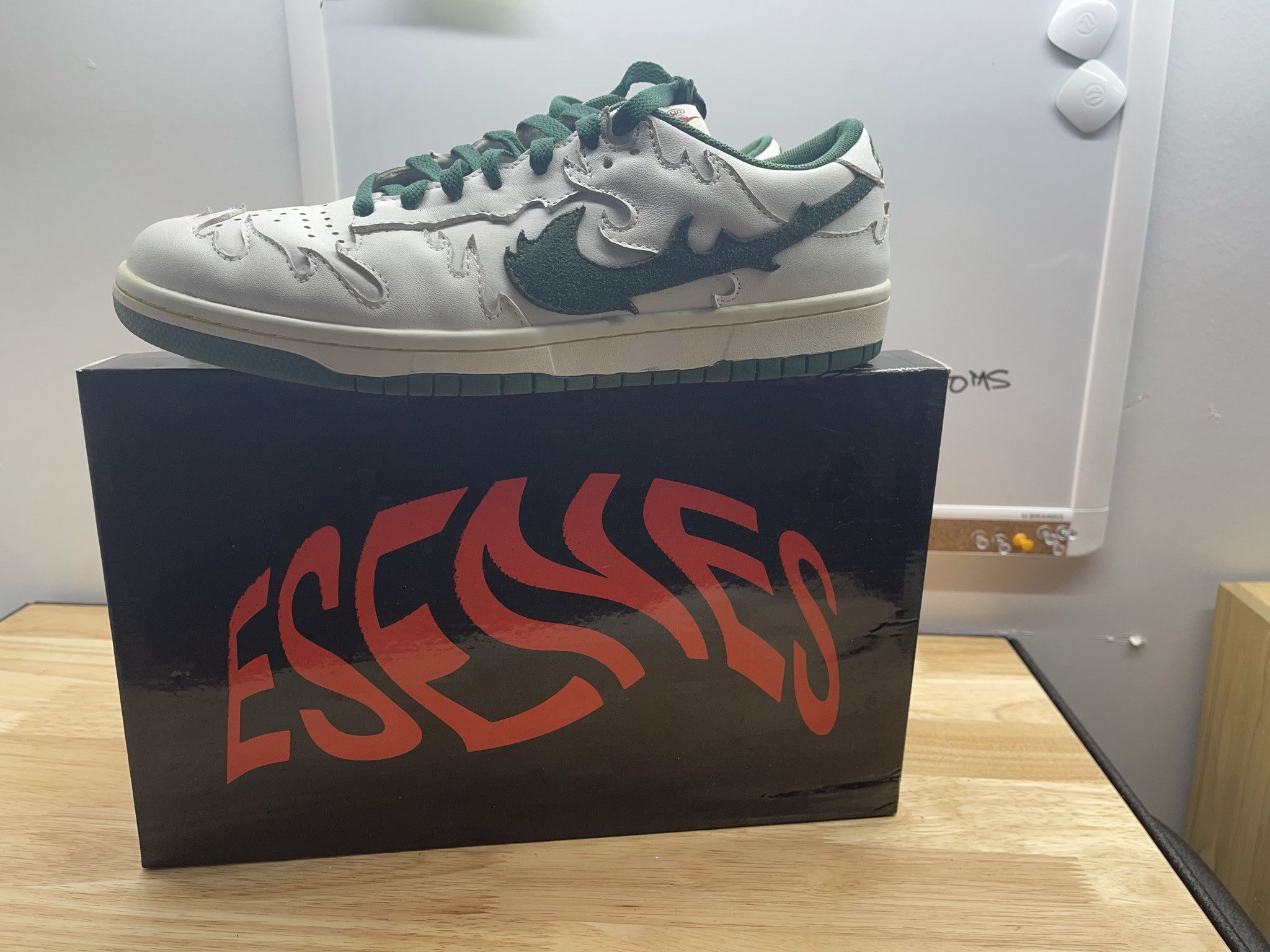 Custom Esenes Forest Green Wildfire Dunk Size 10 | Grailed