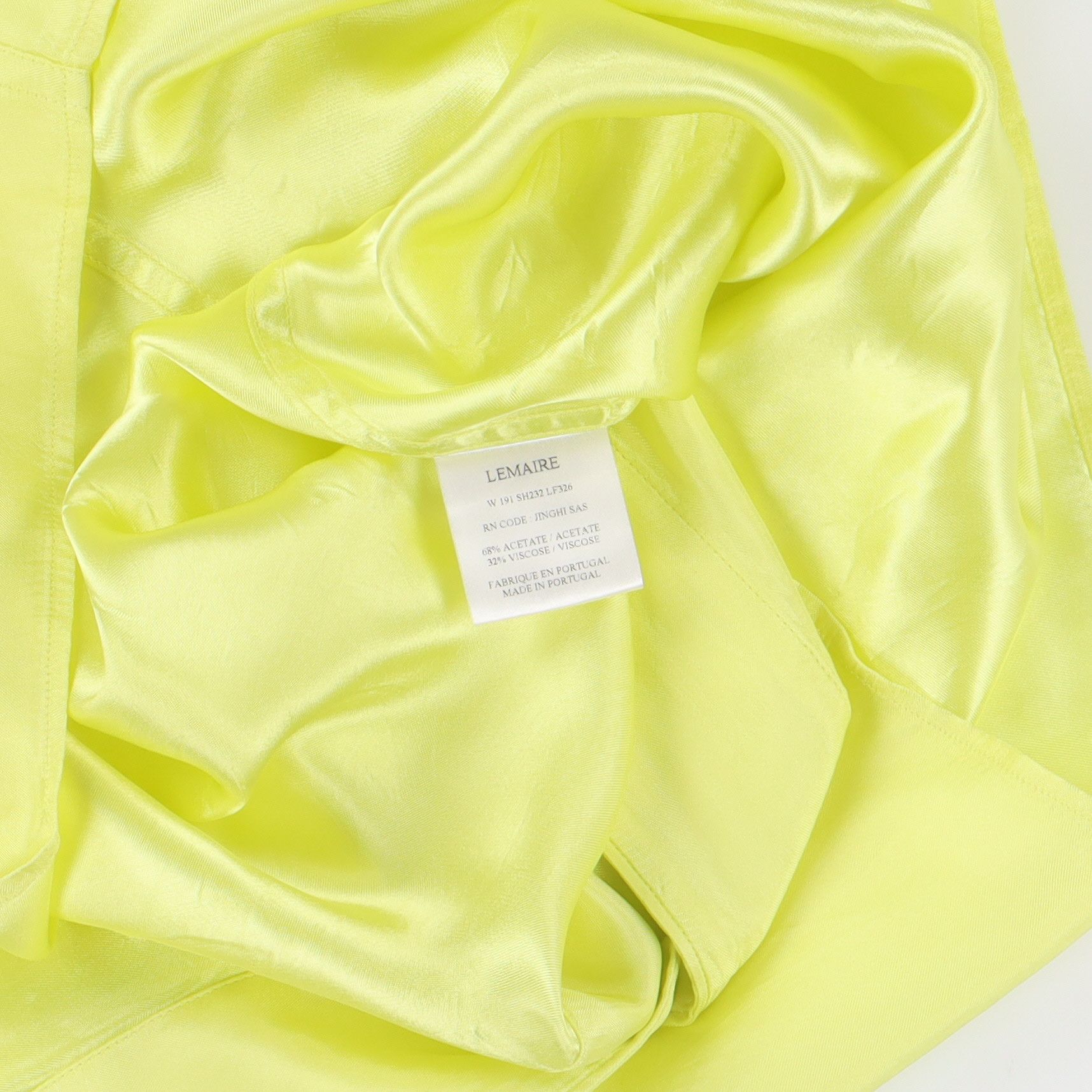 Lemaire Light Yellow Satin Maxi Shirt