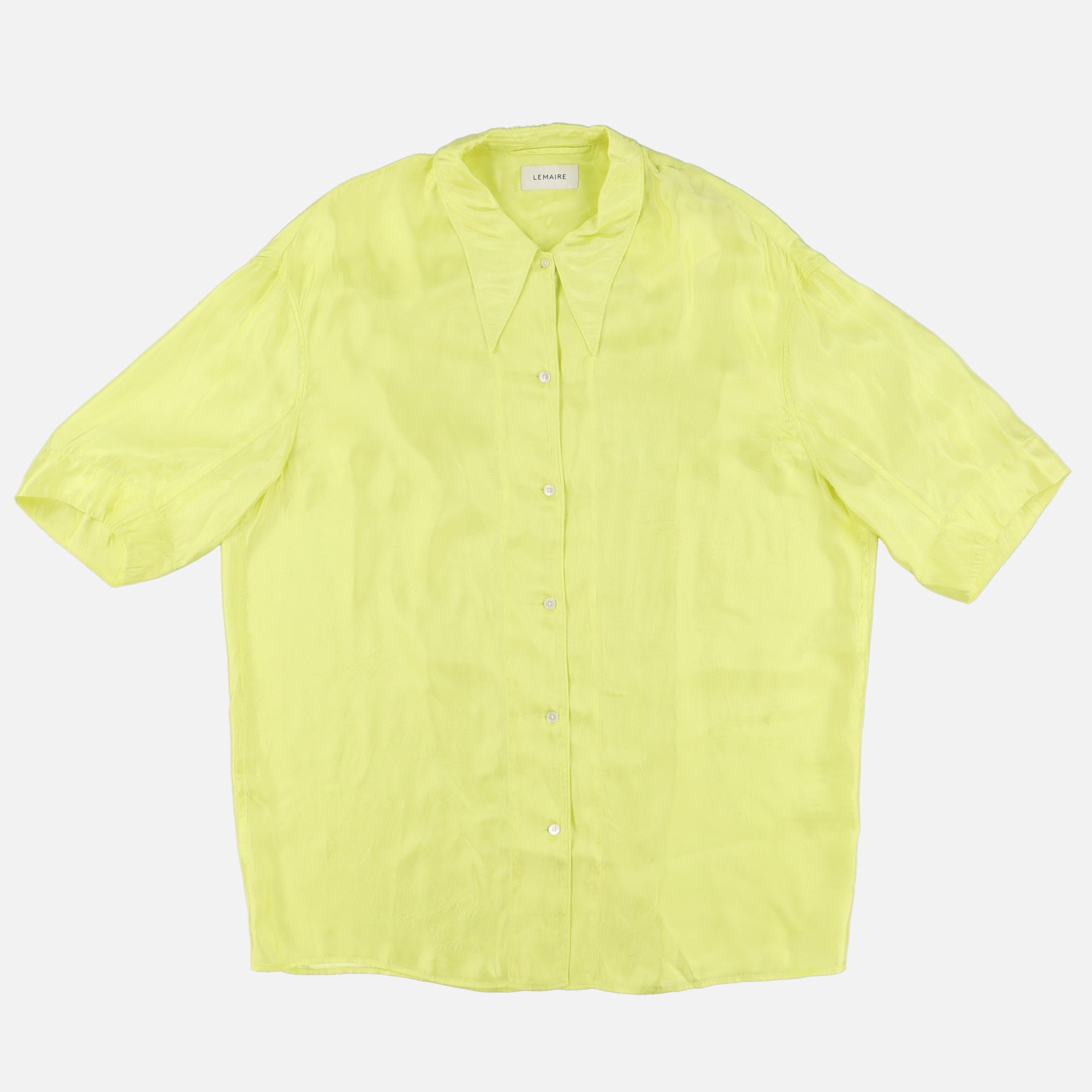 Lemaire Light Yellow Satin Maxi Shirt