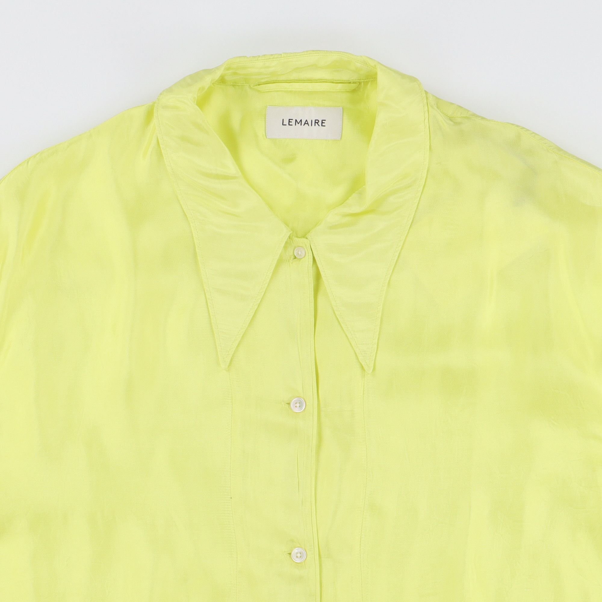 Lemaire Light Yellow Satin Maxi Shirt