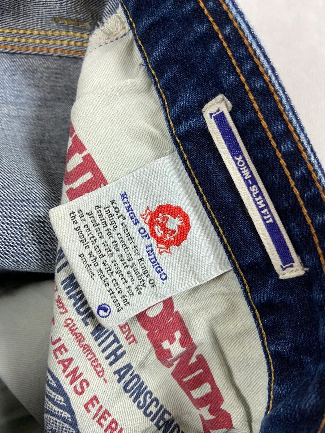 Japanese Brand K.O.I king of indigo denim jeans size 33 John Tied Dark Size US 33 - 4 Thumbnail