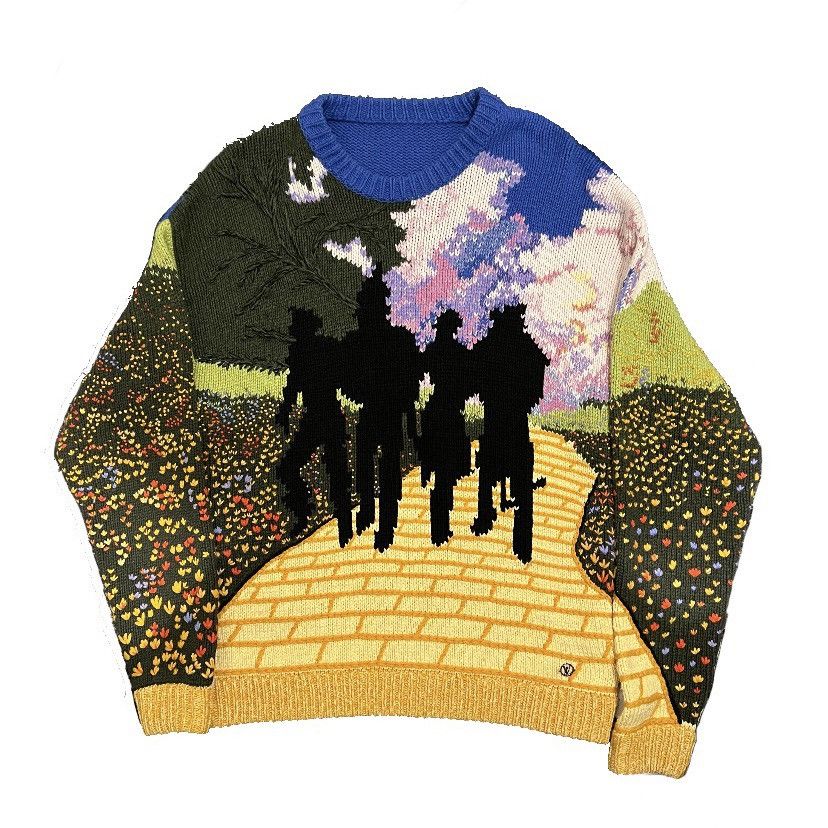 LV SS19 runway brick road sweater in purple SIZE:S|L