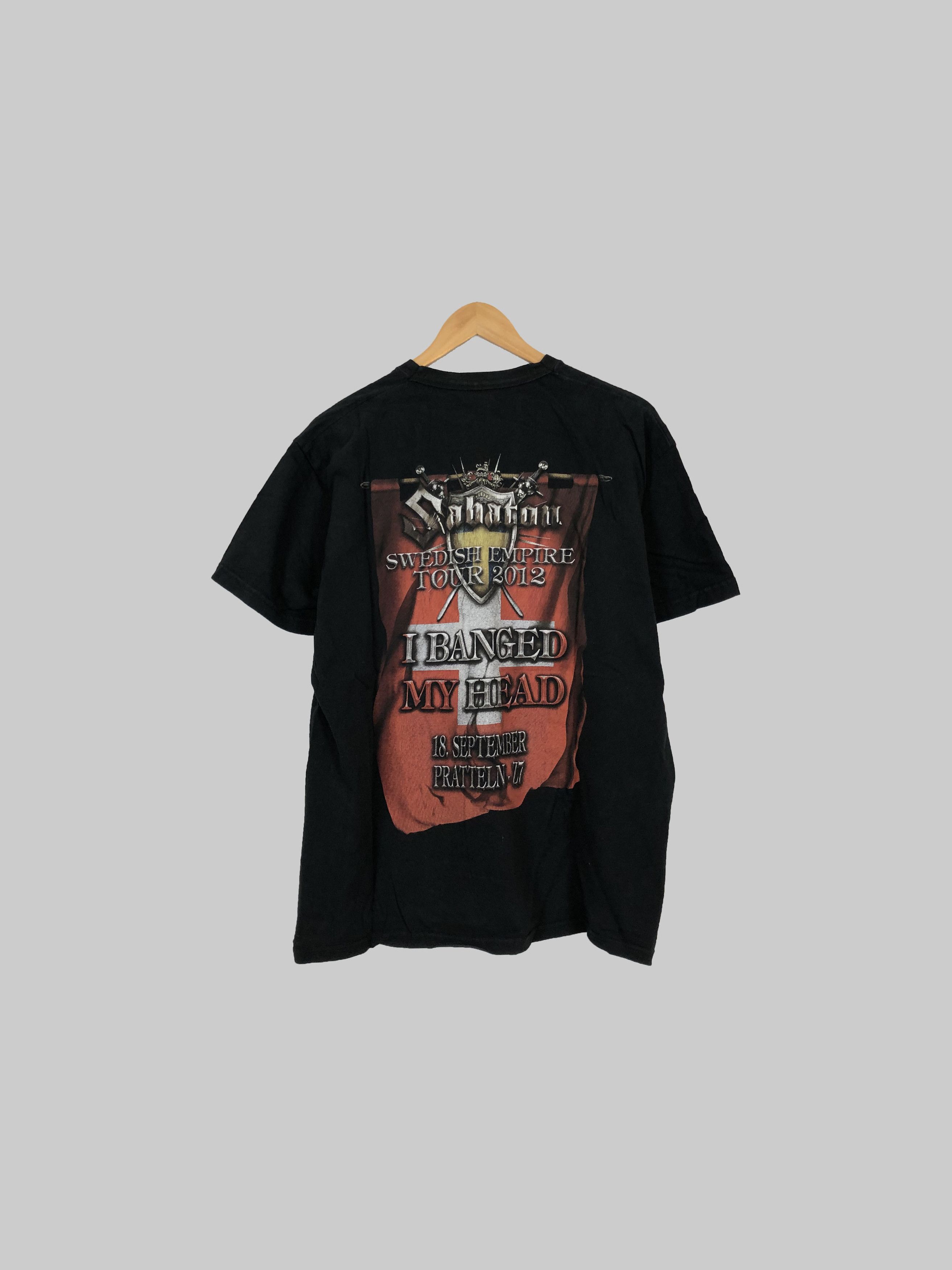 Band Tees Vintage Sabaton (Rammstein Judas Priest Iron Maiden) Size US XL / EU 56 / 4 - 2 Thumbnail