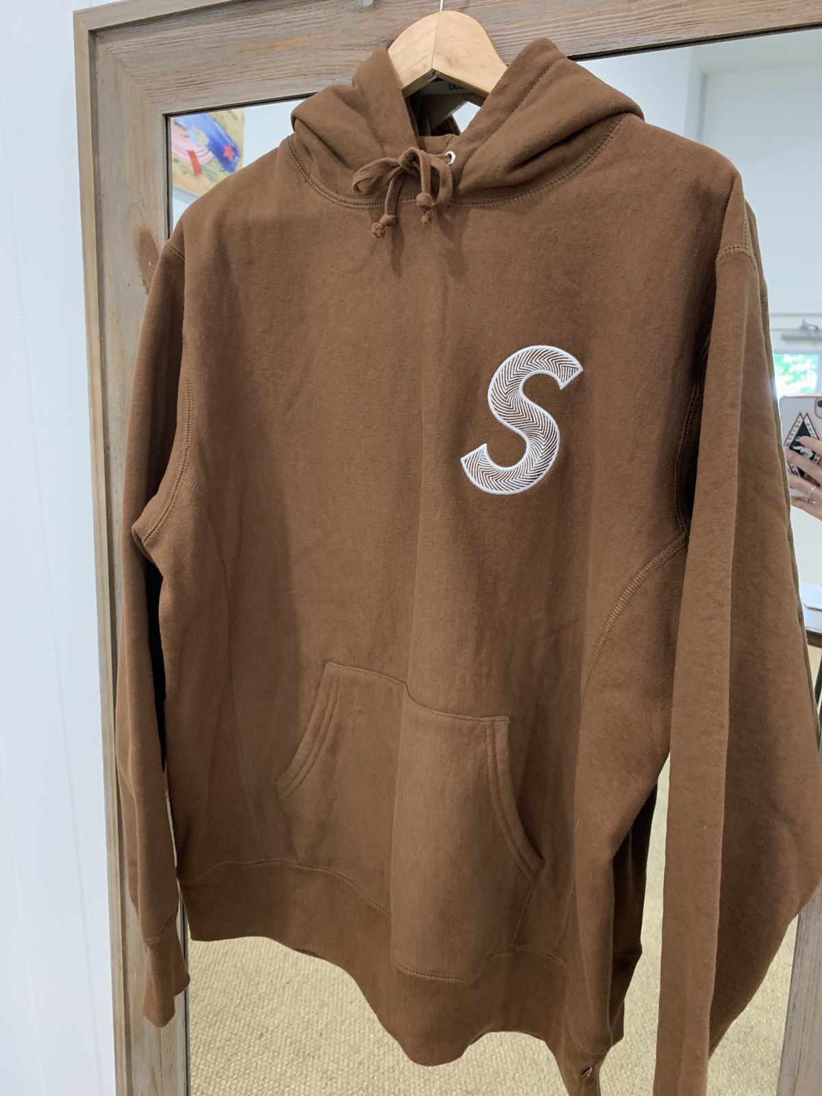 Supreme Supreme s logo brown hoodie | Grailed