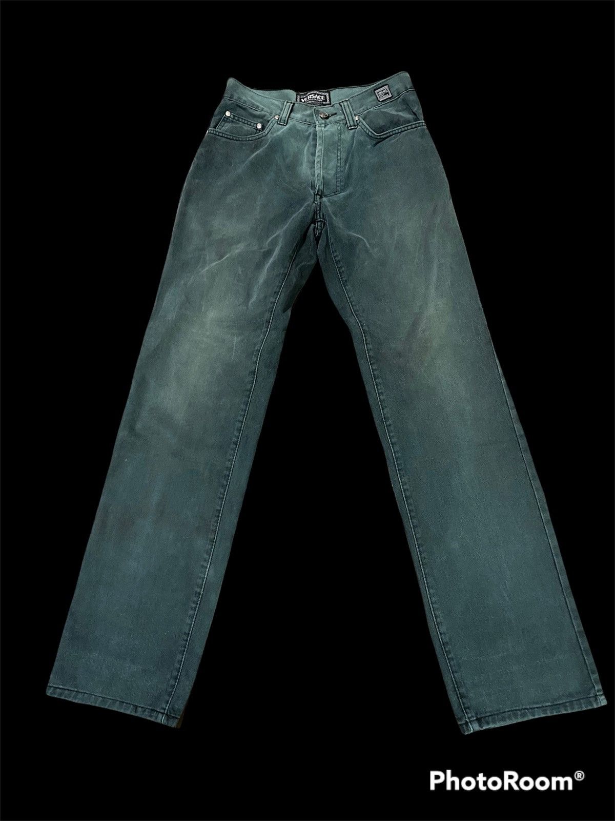 Versace 🖤BLACKFRIDAY🖤Vtg Versace Jeans Couture Dark Green Faded Size US 27 - 1 Thumbnail