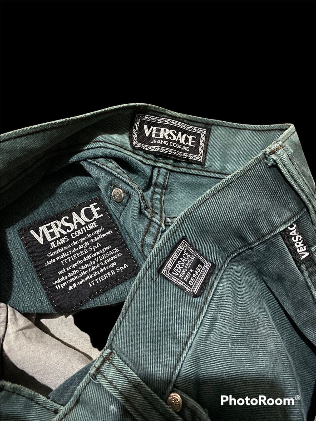 Versace 🖤BLACKFRIDAY🖤Vtg Versace Jeans Couture Dark Green Faded Size US 27 - 6 Thumbnail