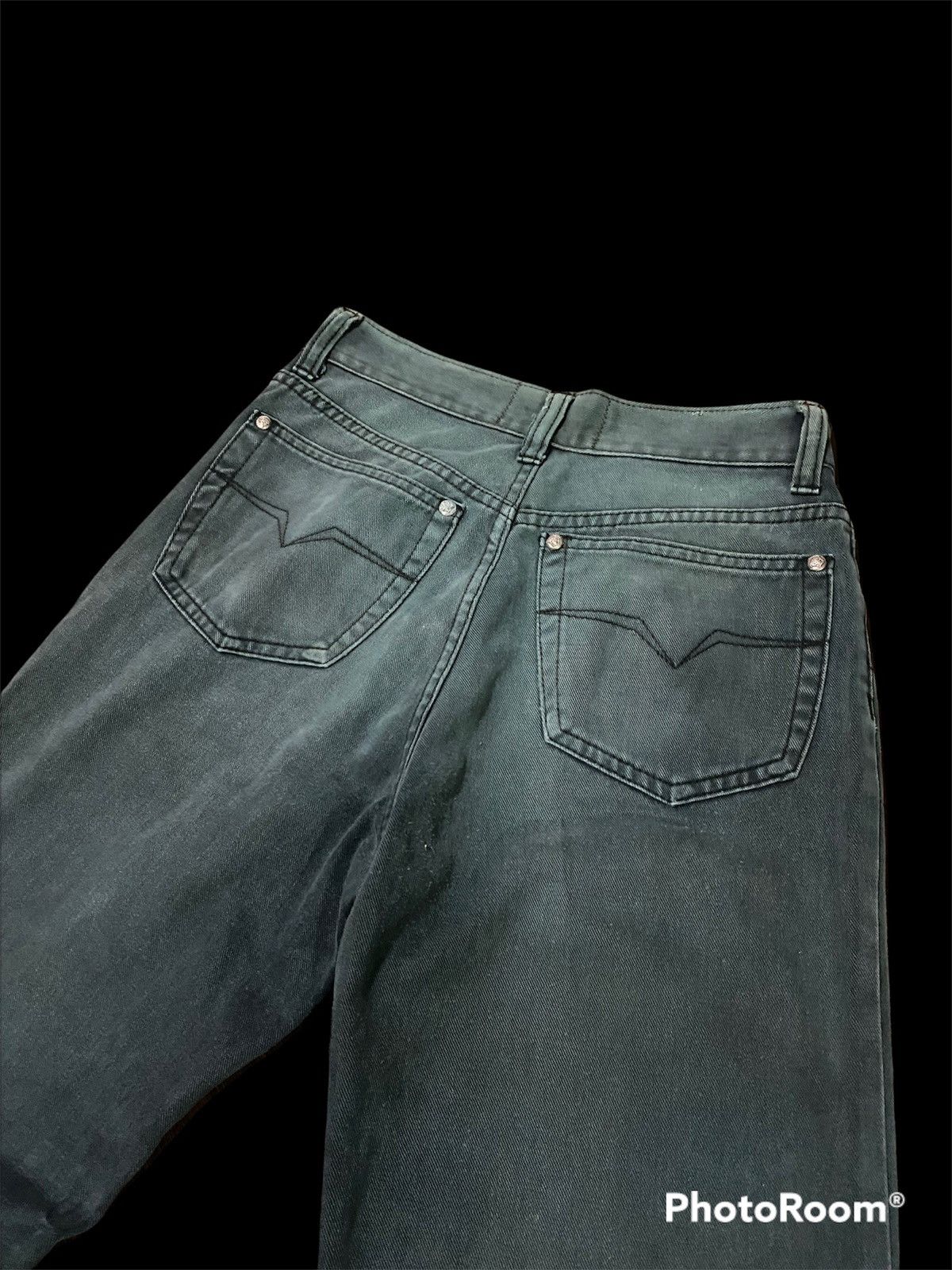 Versace 🖤BLACKFRIDAY🖤Vtg Versace Jeans Couture Dark Green Faded Size US 27 - 5 Thumbnail