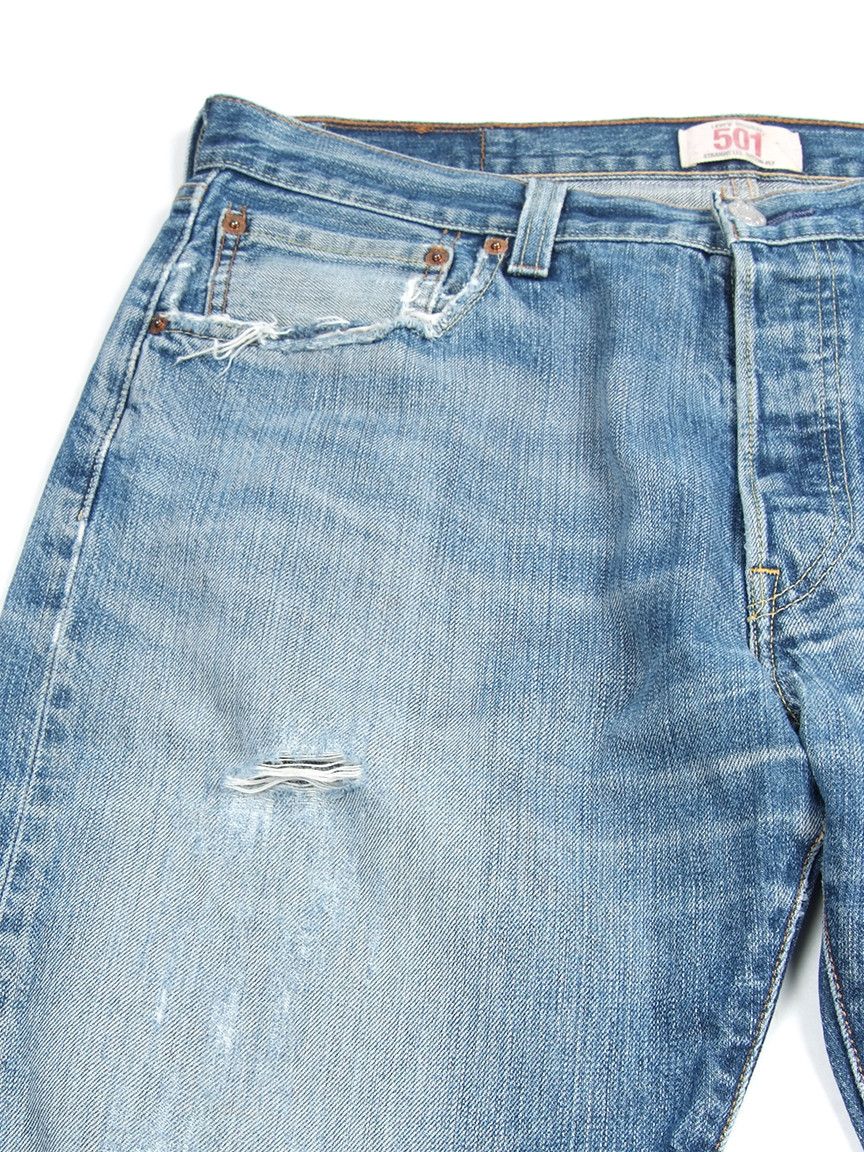 Levi's × Vintage Levi's 501 Washed Distressed Denim Jeans Sz 34 Size US 34 / EU 50 - 3 Thumbnail