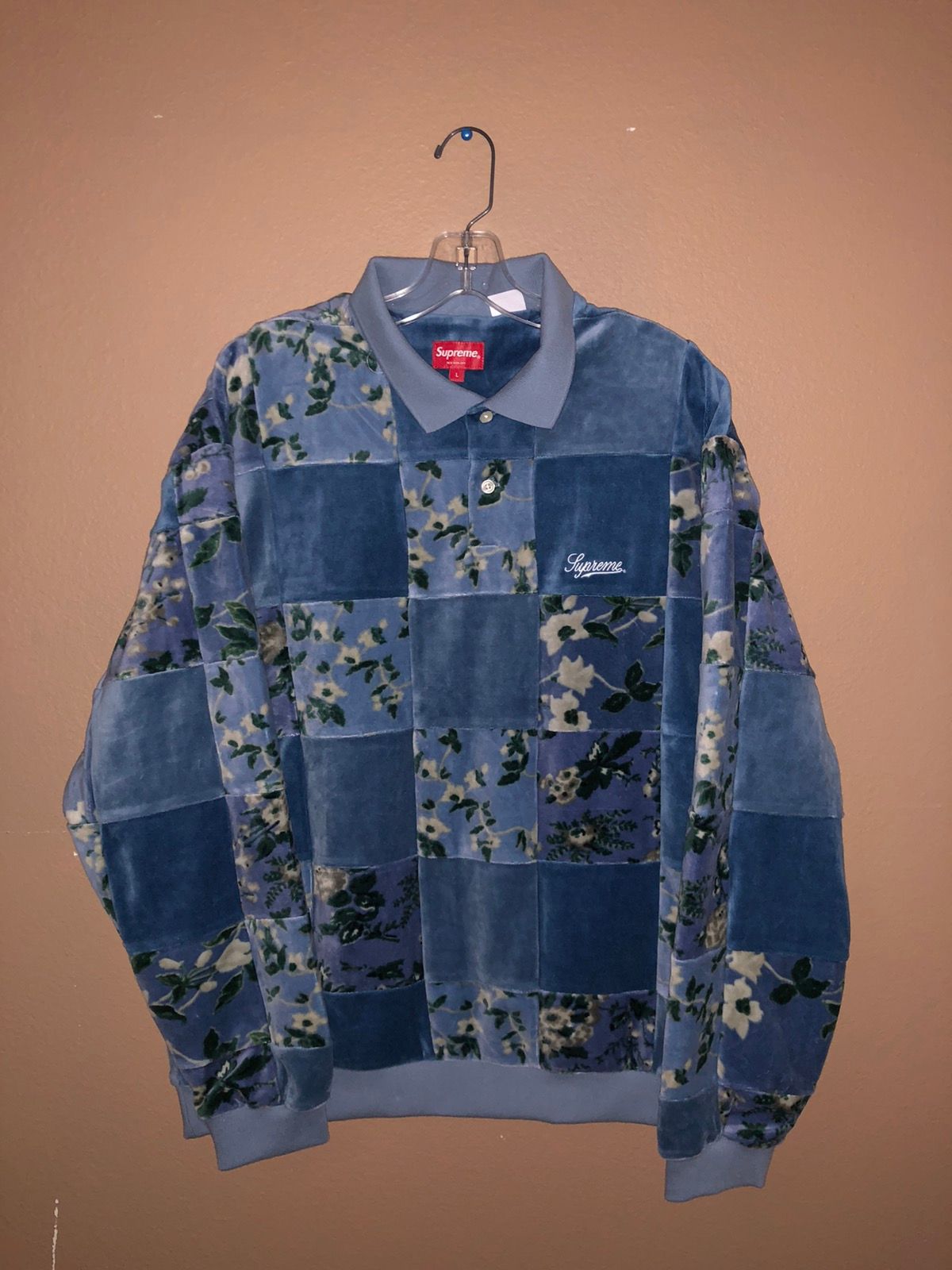 Supreme Floral Patchwork Velour L/S Polo - トップス