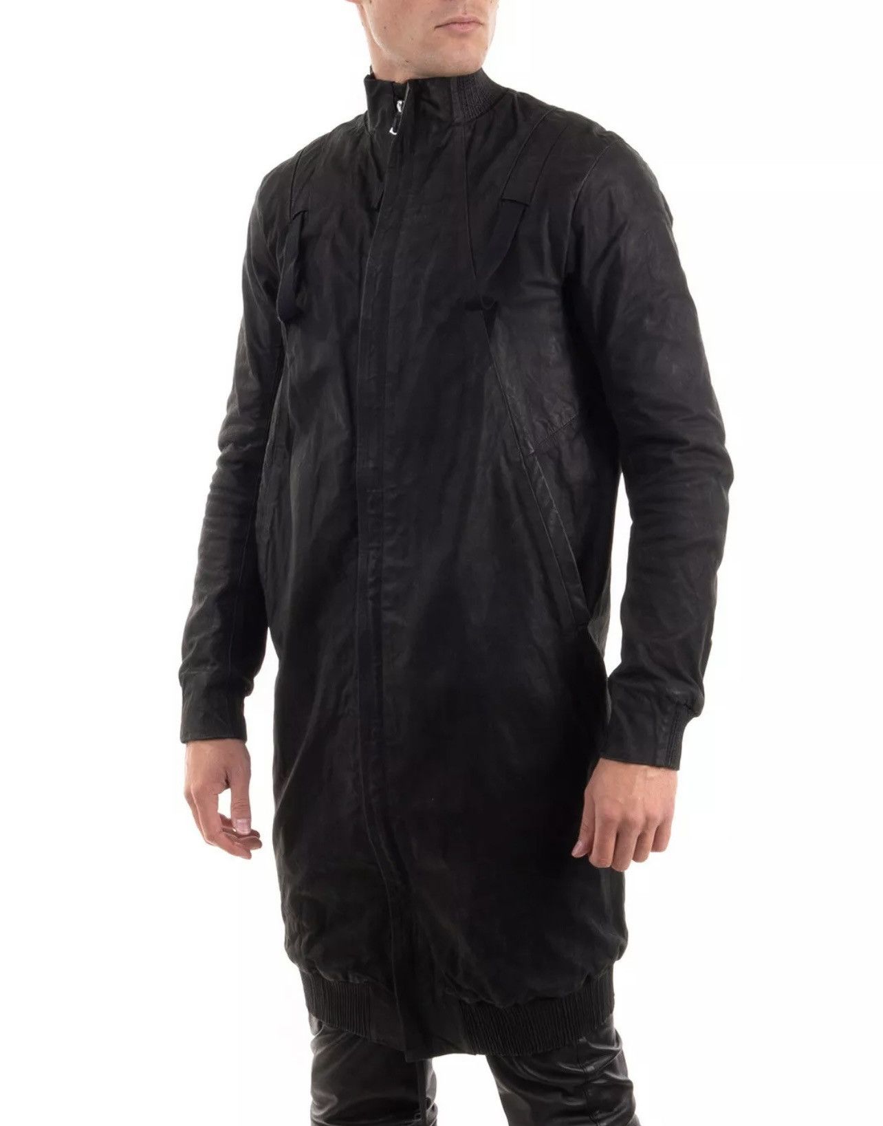 ジャケット・アウター Boris Bidjan Saberi J4-F282 Sailorism Boris Bidjan Saberi J4 Body Molded Double-zip Leather Jacket