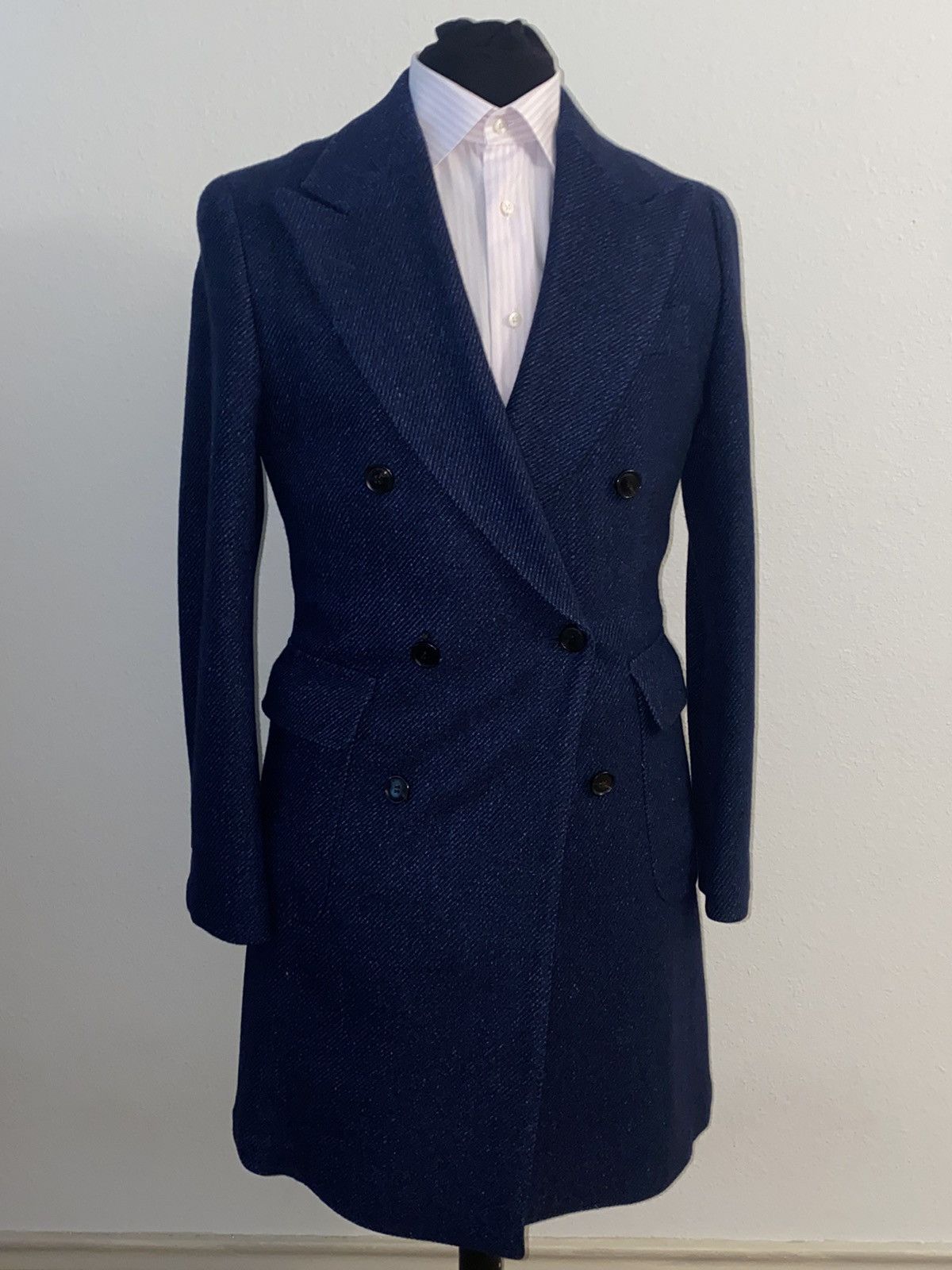 Suitsupply Blue double breasted coat Size US S / EU 44-46 / 1 - 1 Thumbnail