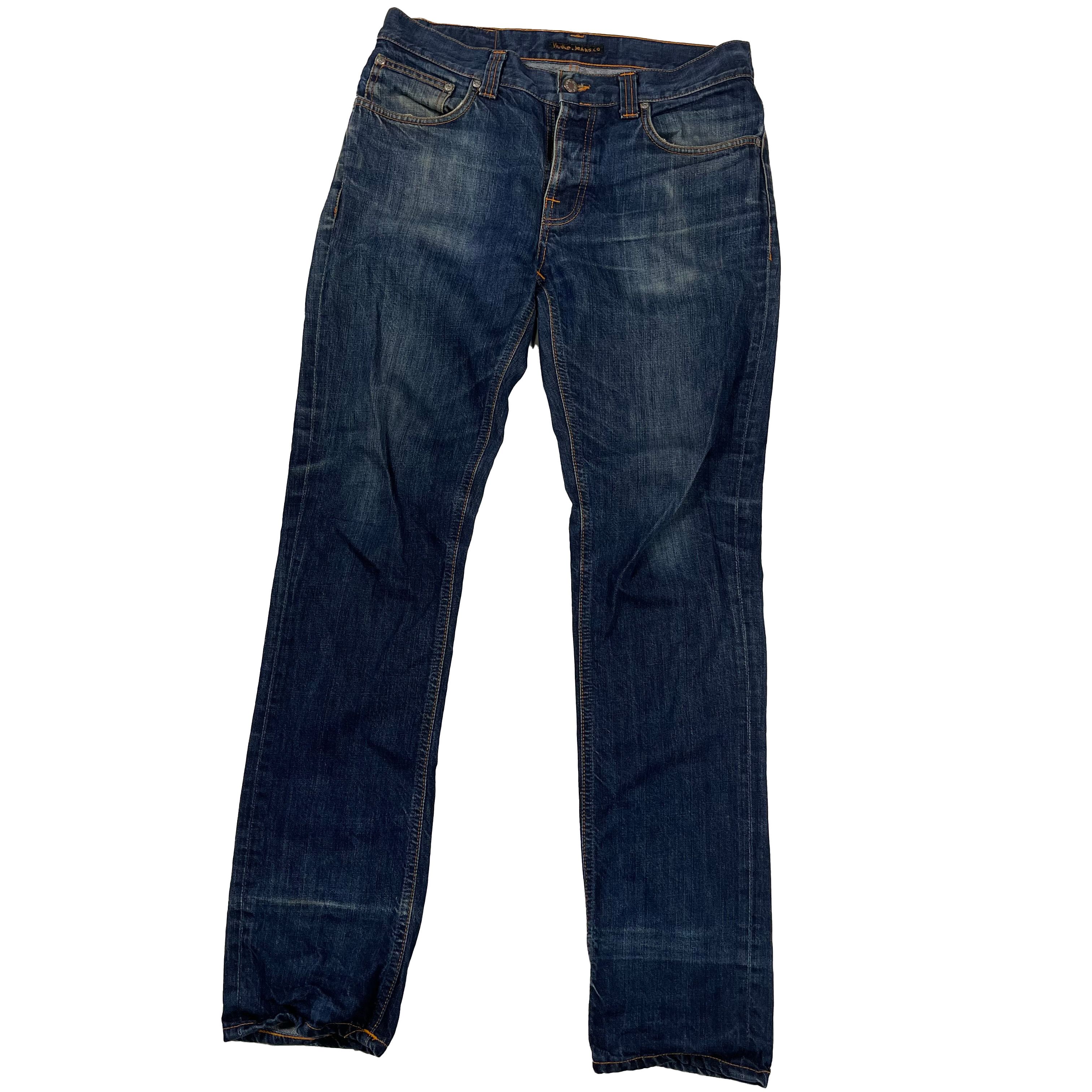 Nudie Jeans Grim Tim Dry Dirt Organic Jeans with Fades Size US 33 - 1 Thumbnail