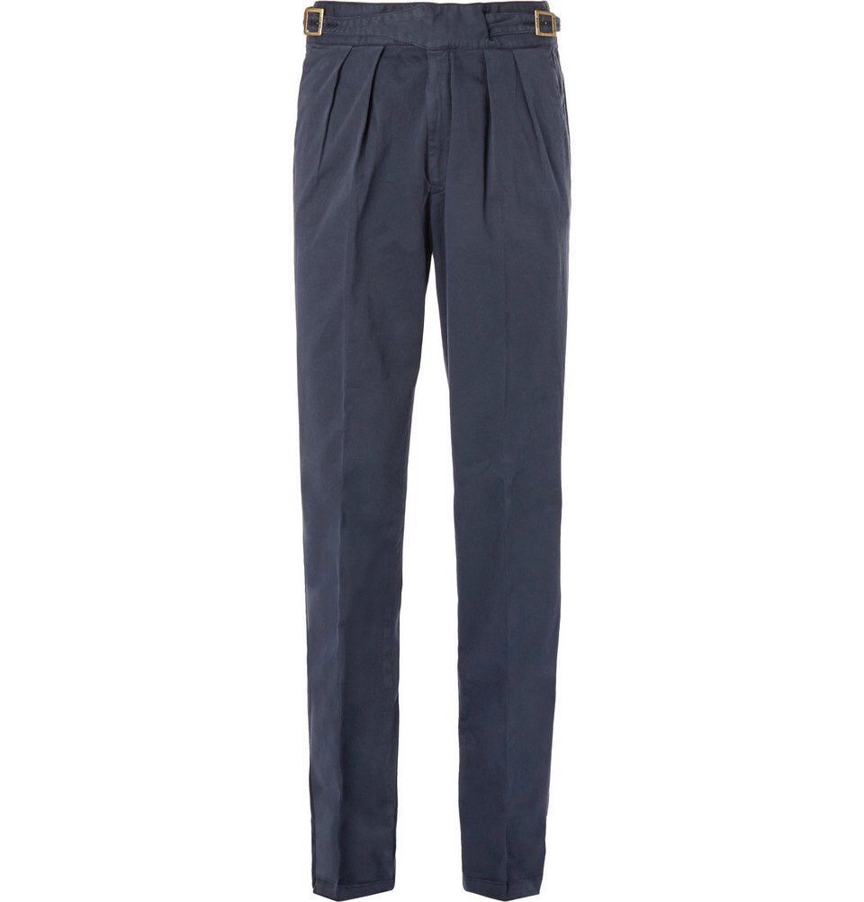 Rubinacci Rubinacci Manny Gurkha pants Navy Cotton Twill size 50 Size 40R - 1 Preview