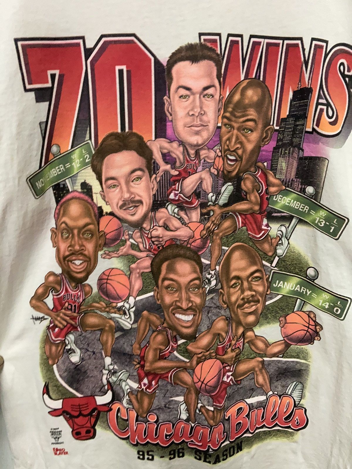 NBA Vintage 90s Chicago Bulls 70 Wins NBA Shirt Size US M / EU 48-50 / 2 - 4 Thumbnail