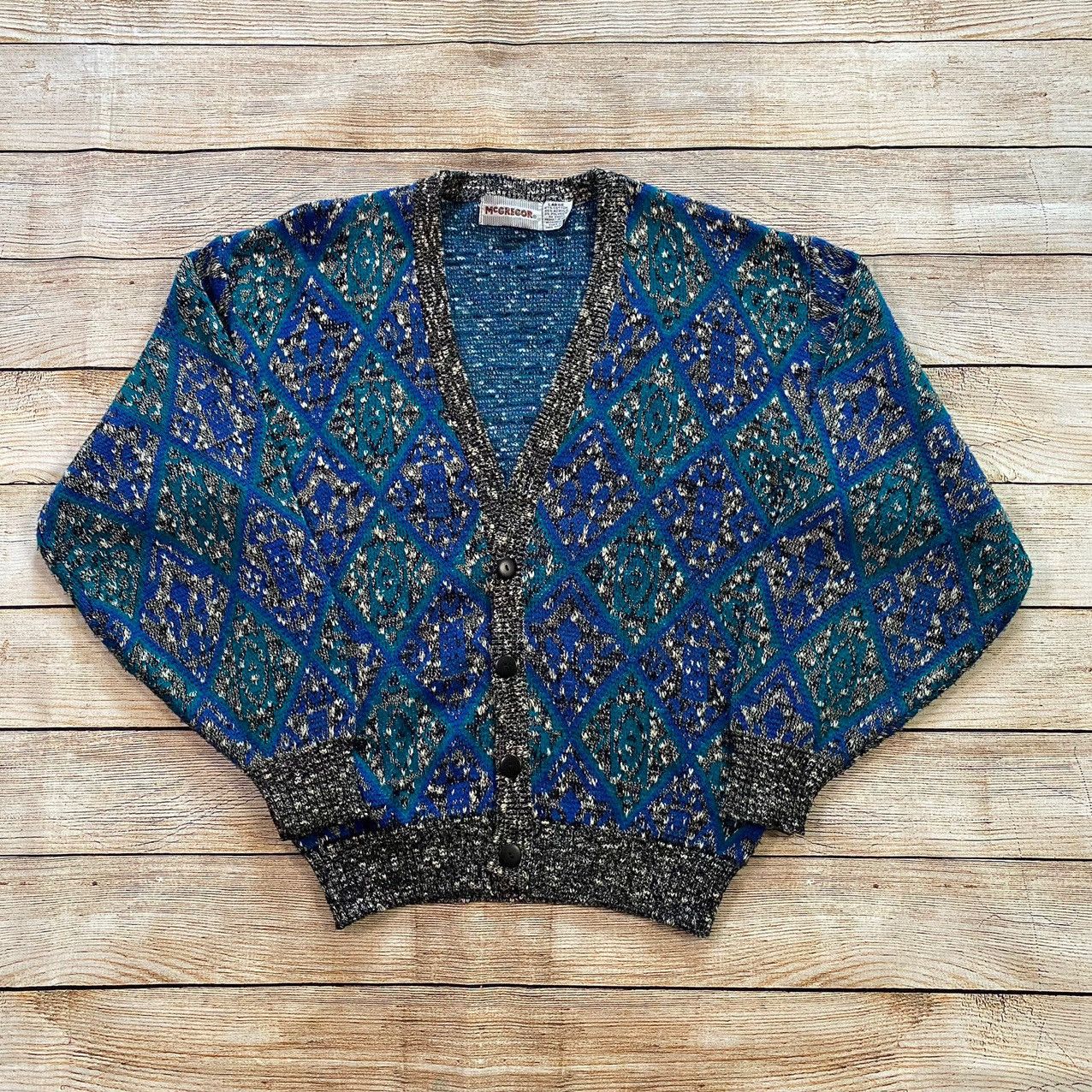 トップス 1980s mcgregor \" Clan\"wool cardigan Vintage Cardigan Golf Sweater, MCGREGOR Royal Clan, Brown