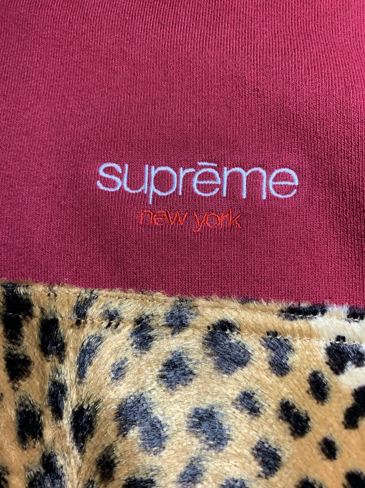 Supreme Supreme Leopard Panel Half Zip Sweatshirt Grailed