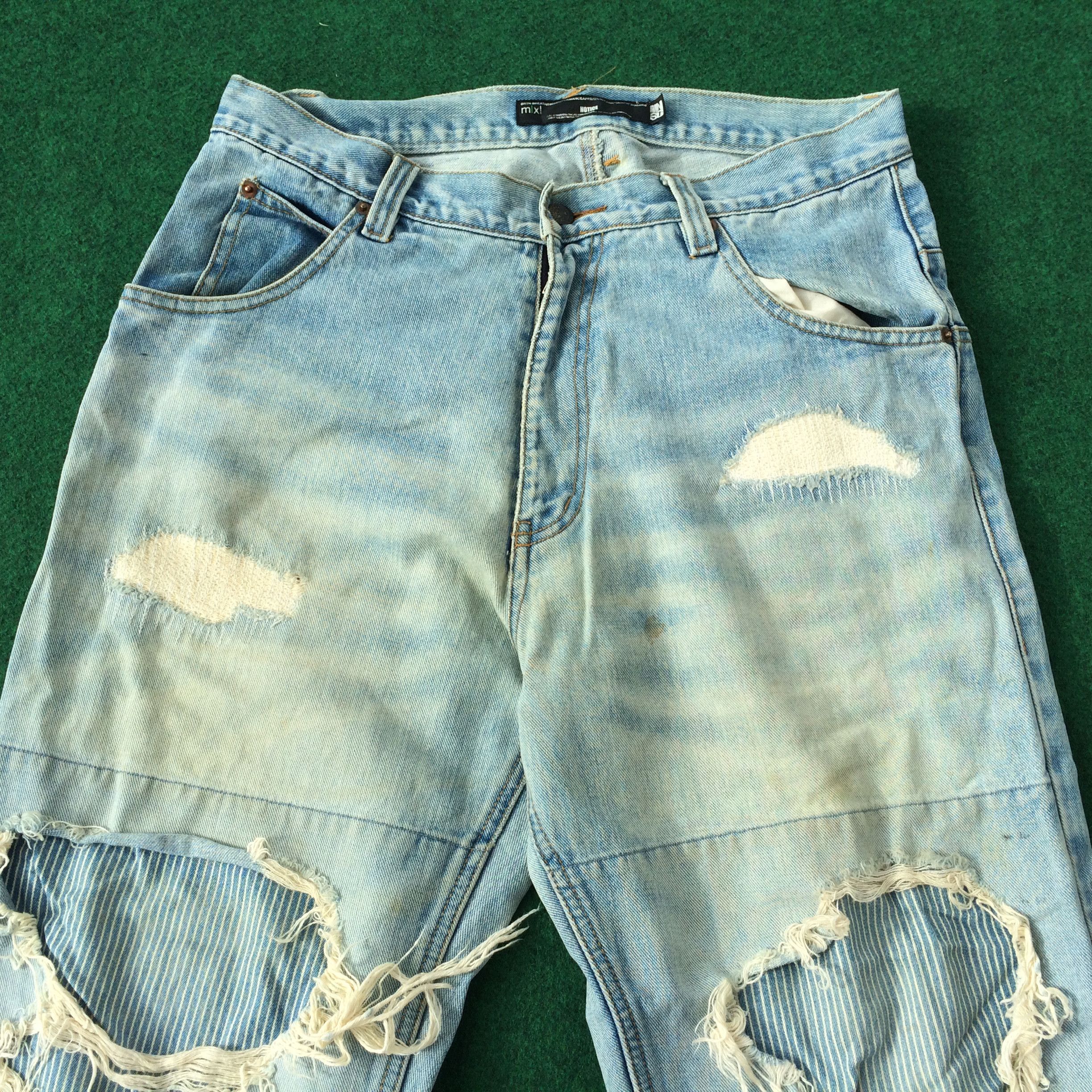 Japanese Brand × Number (N)ine Vtg BreathMINT Japan Denim Distressed Baggy Trouser Jeans Size US 32 / EU 48 - 3 Thumbnail