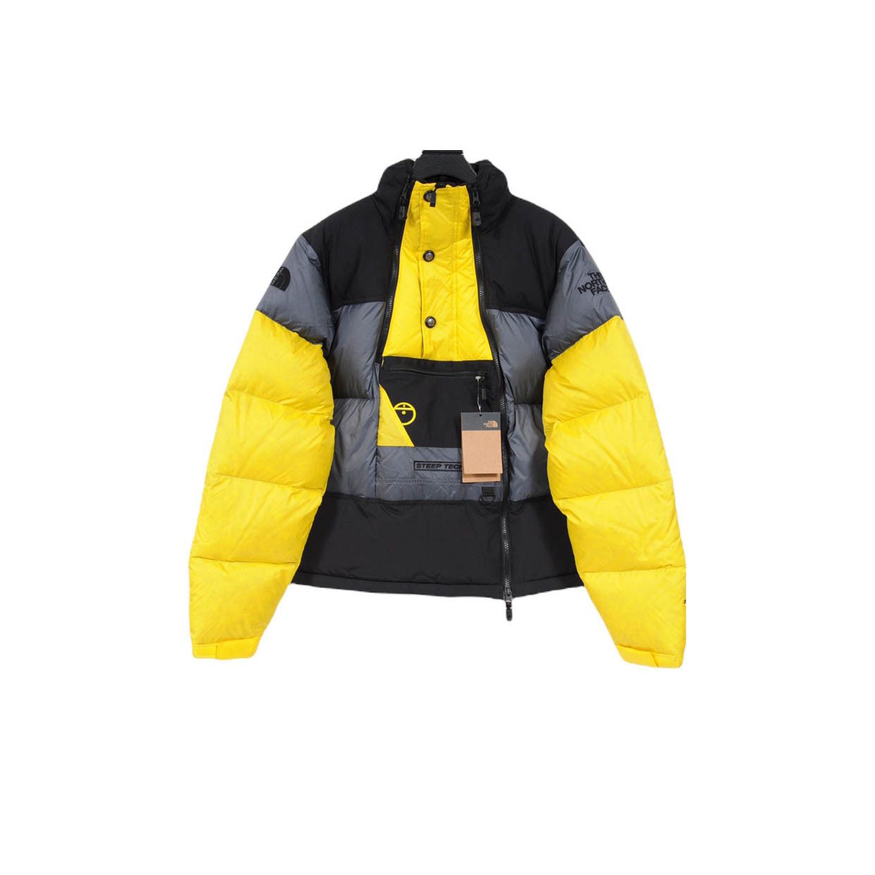 The North Face Black Yellow Grey Steep Tech Down Puffer Jacket 700 Grailed