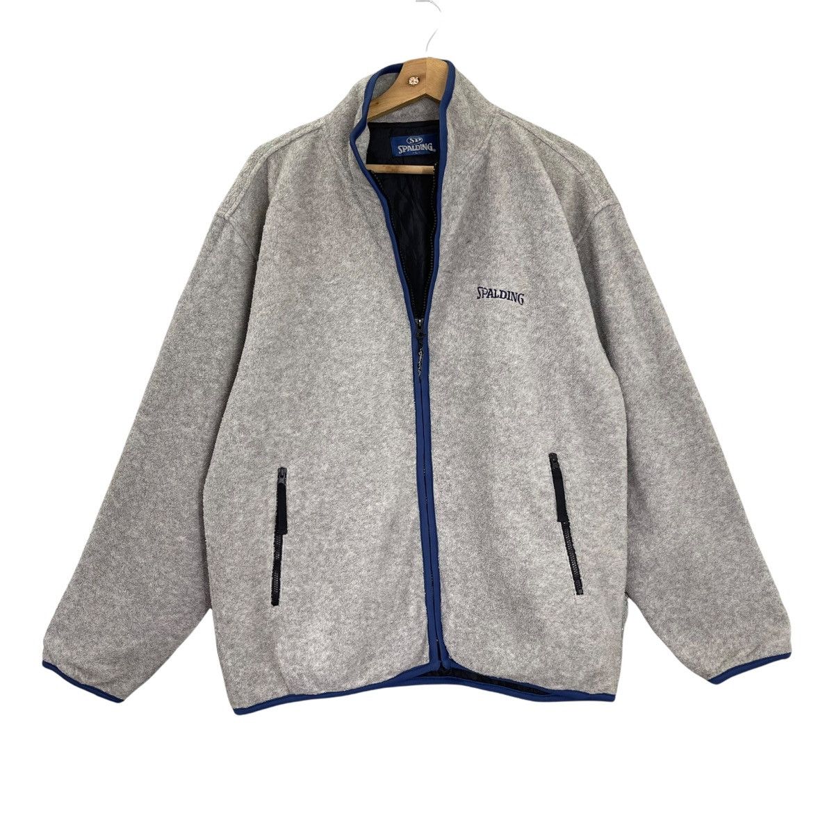 Spalding Vintage Spalding Small Logo Zipper Fleece Size L Size US L / EU 52-54 / 3 - 3 Thumbnail