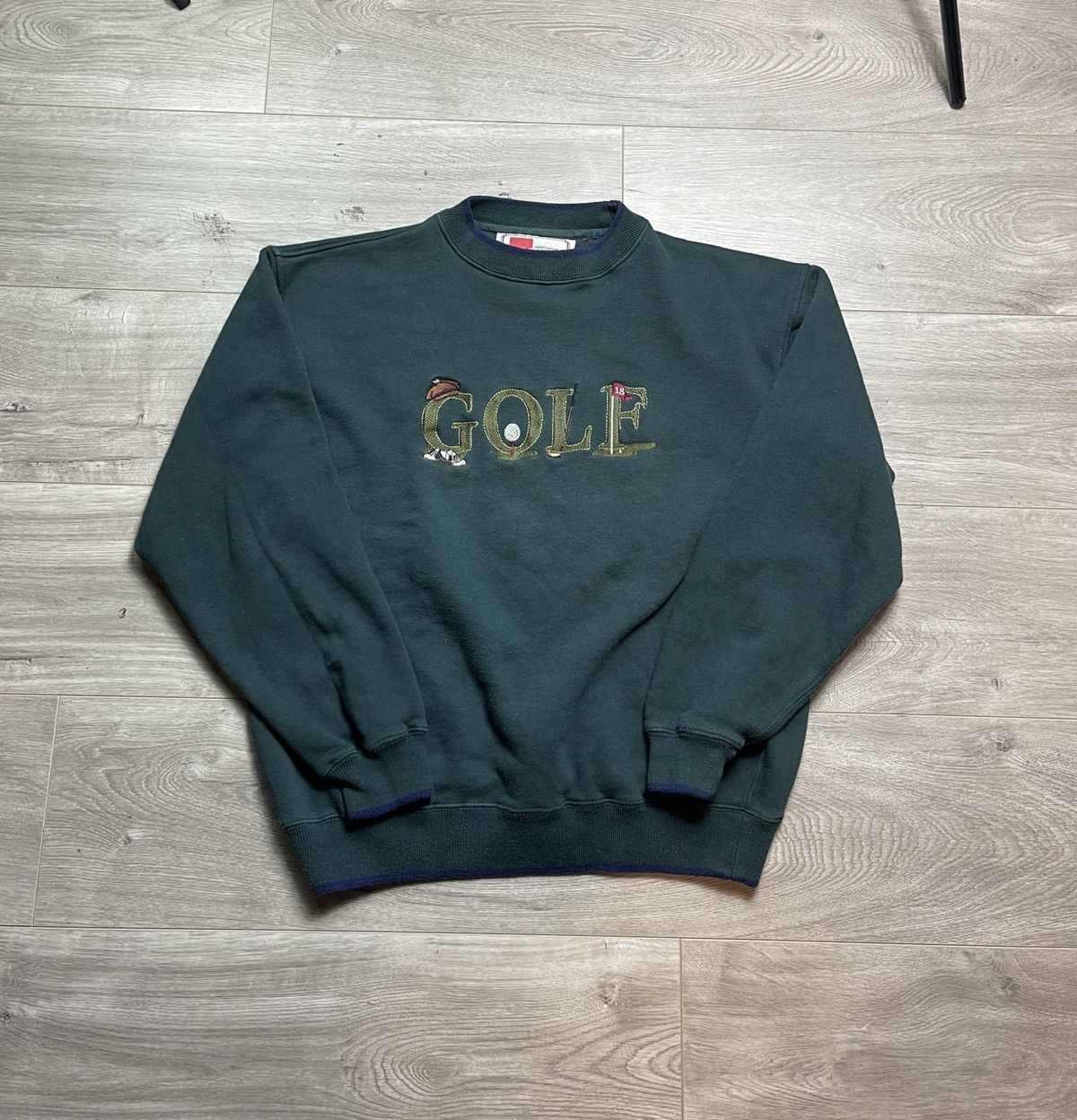 Vintage Vintage Forest Green Two Tone Cuffs 90s GOLF ⛳️ crewneck Size US M / EU 48-50 / 2 - 1 Thumbnail