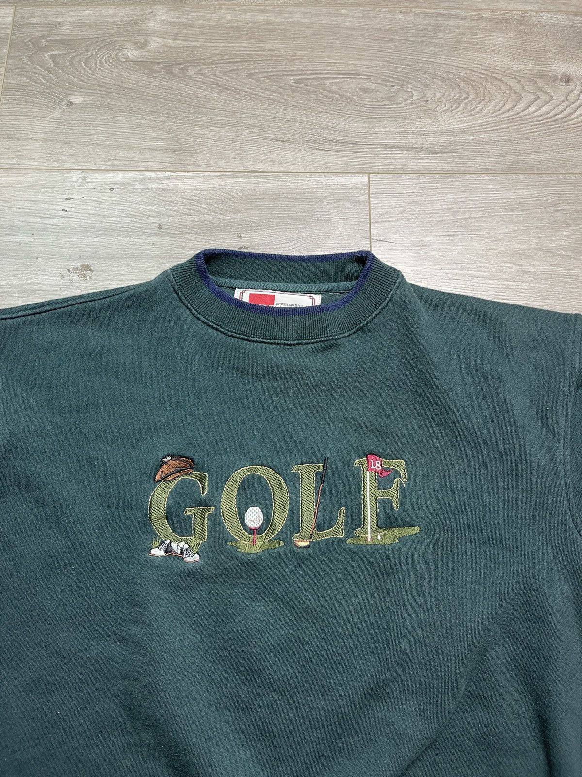 Vintage Vintage Forest Green Two Tone Cuffs 90s GOLF ⛳️ crewneck Size US M / EU 48-50 / 2 - 2 Thumbnail