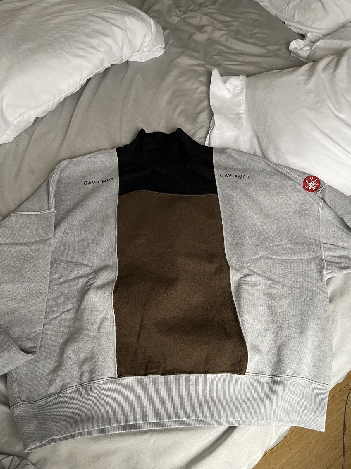 Cav Empt CAV EMPT OVERDYE P BLOCK MOCK NECK GREY | Grailed