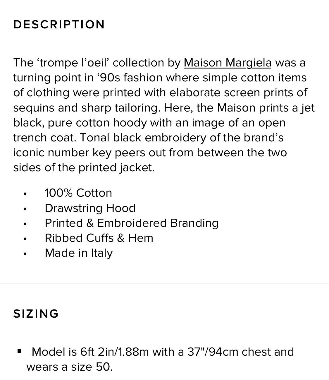 Maison Margiela Maison Margiela embroidered logo Hoodie Tromp l’oeil design Size US L / EU 52-54 / 3 - 12 Thumbnail