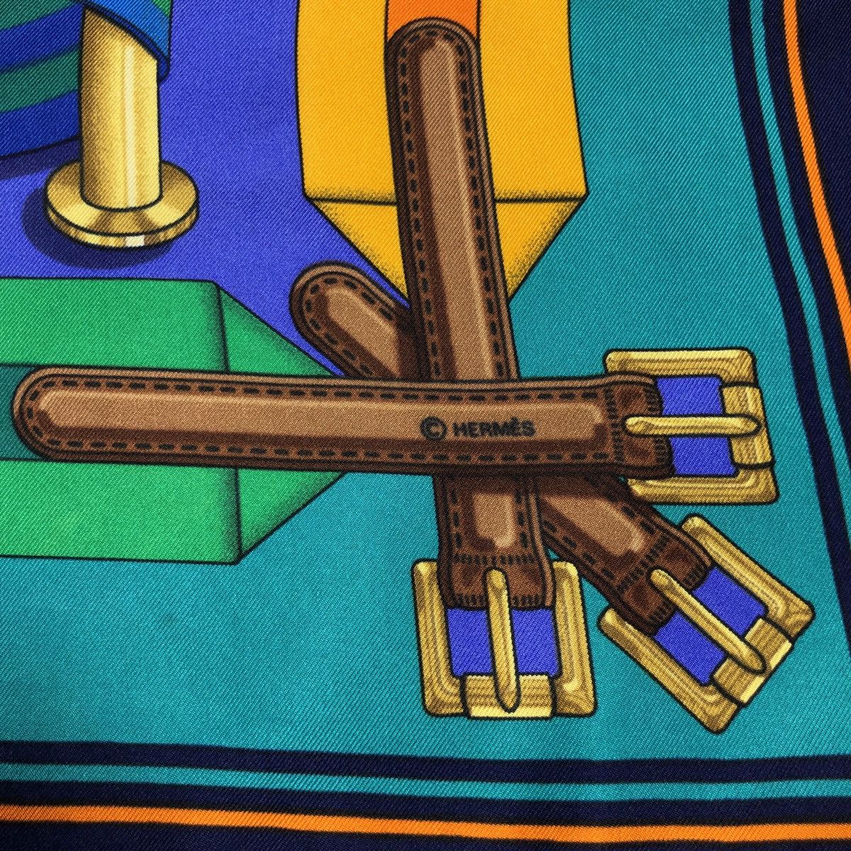 Hermes 'Ceintures' A fine Hermes Silk Scarf by Joachim Metz Size ONE SIZE - 4 Thumbnail