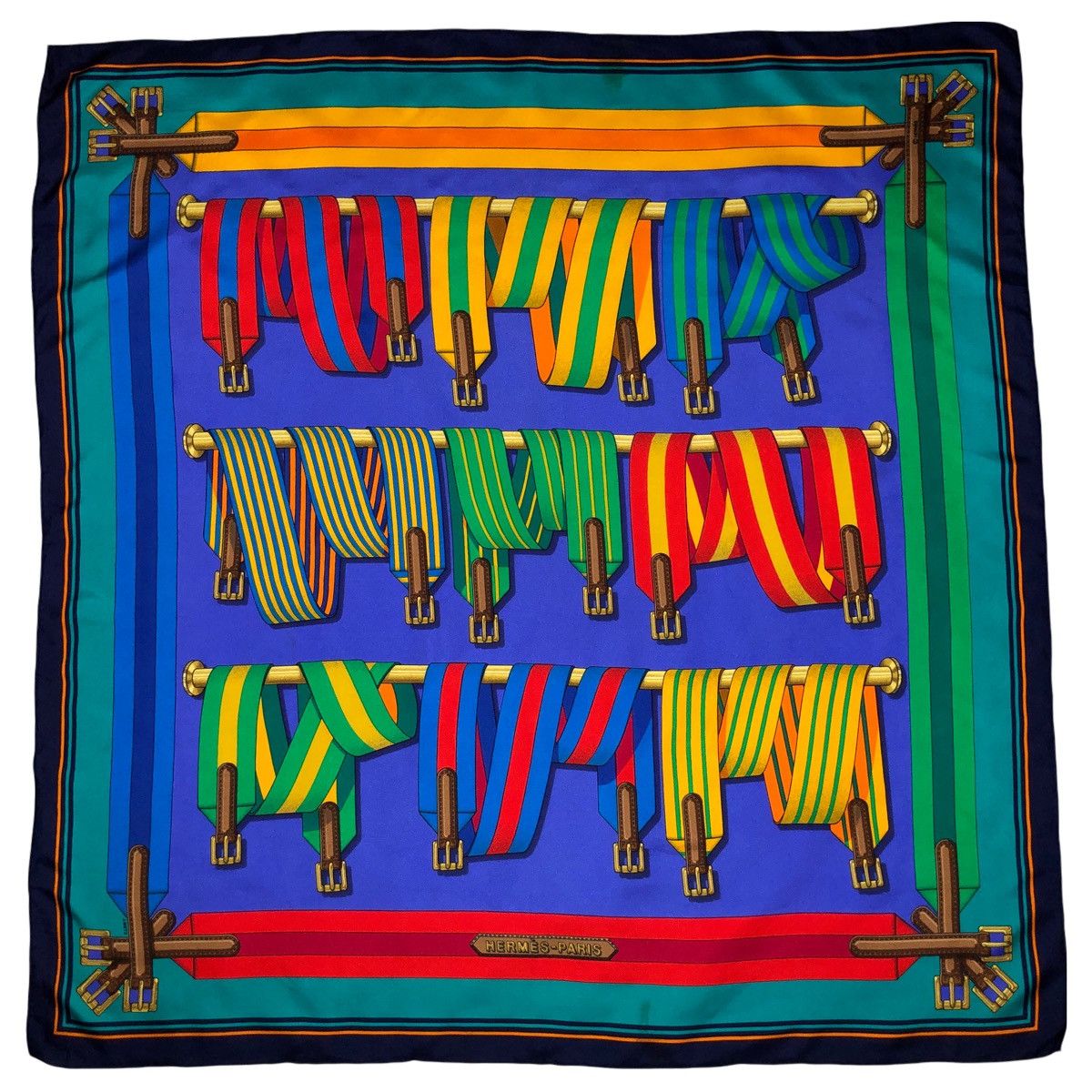 Hermes 'Ceintures' A fine Hermes Silk Scarf by Joachim Metz Size ONE SIZE - 1 Thumbnail